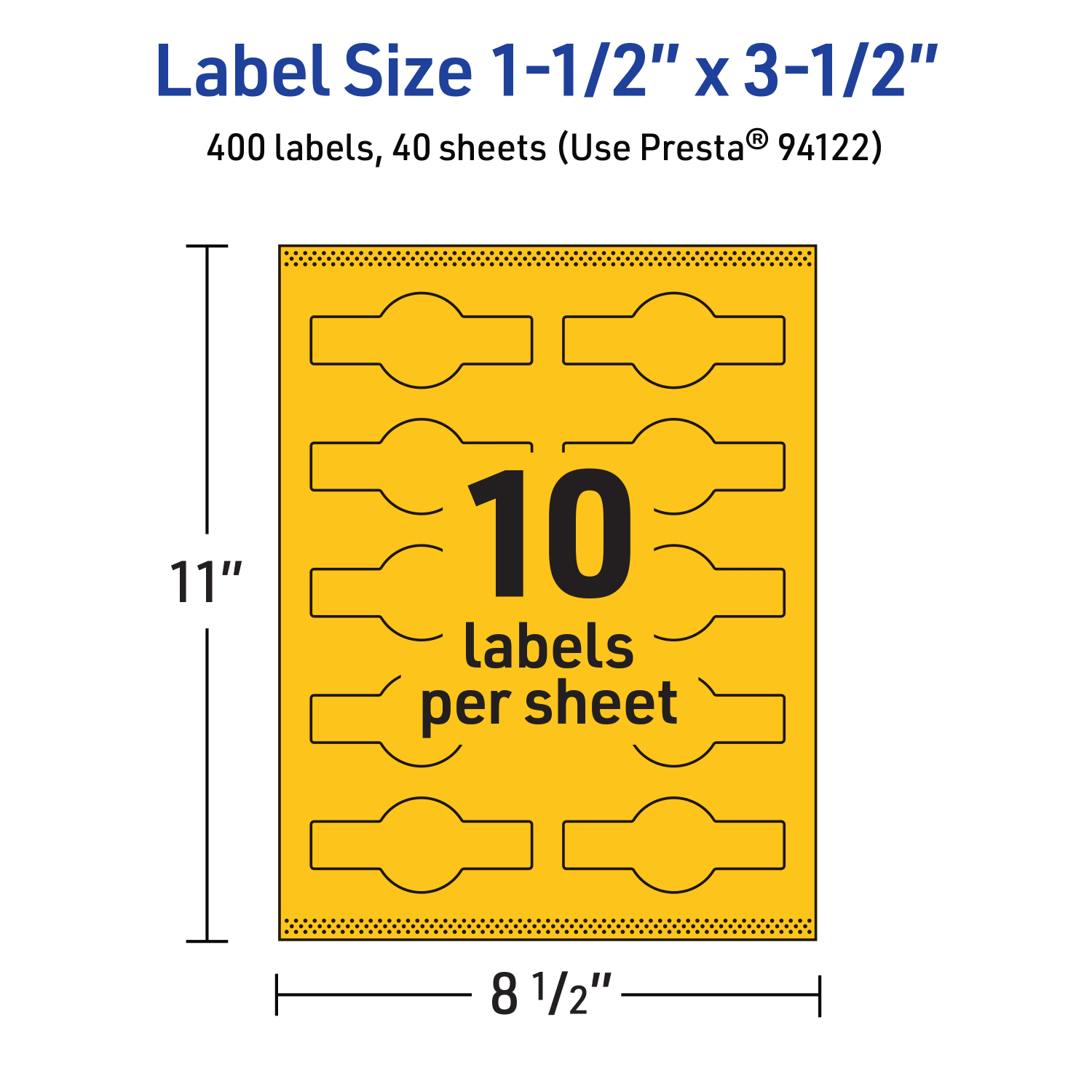 Avery Print-To-The-Edge Labels With Sure Feed Technology, 94122-BYP40, Cigar, 1-1/2in x 3-1/2in, Matte Bright Yellow, Pack of 400 - Image 6