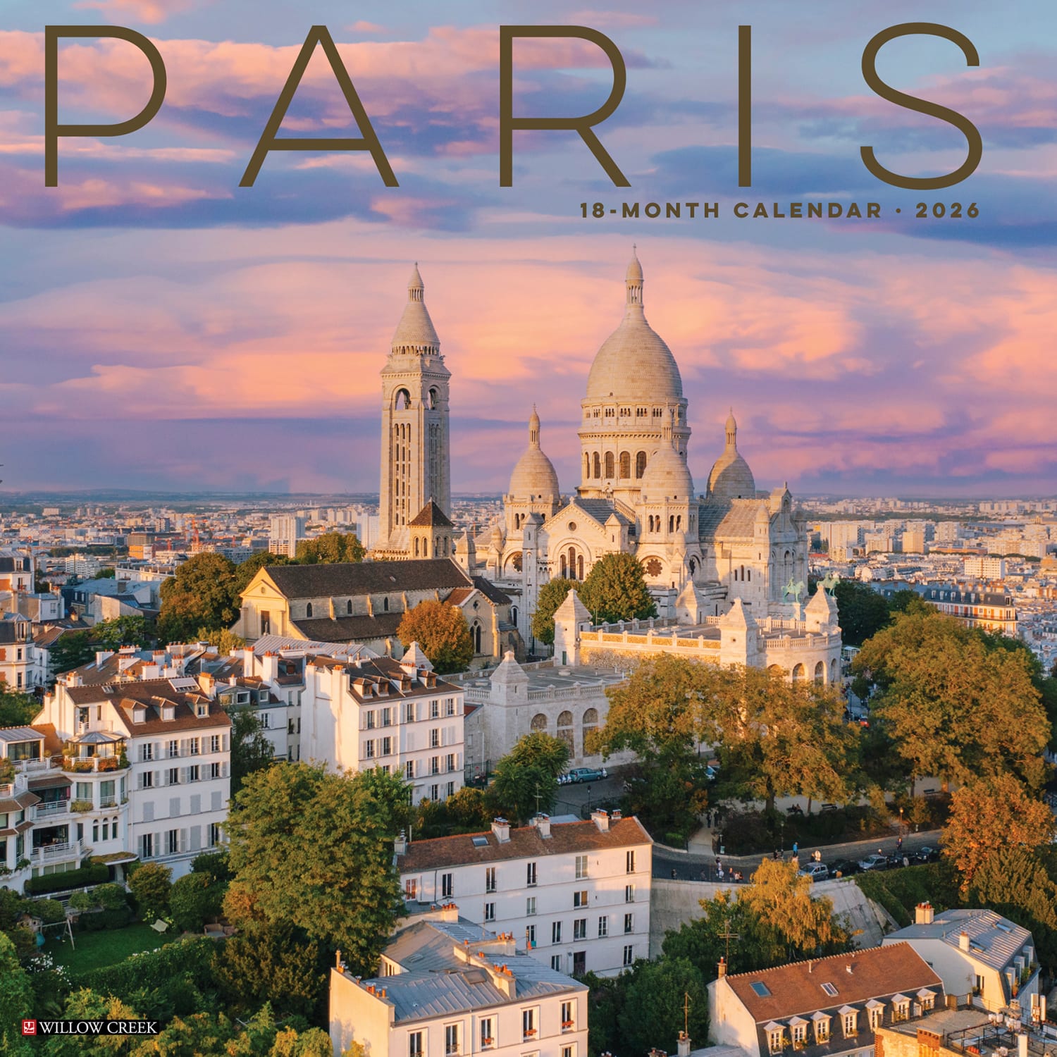 2026 Willow Creek Press Scenic Monthly Wall Calendar, 12in x 12in, Paris, January To December, 52327