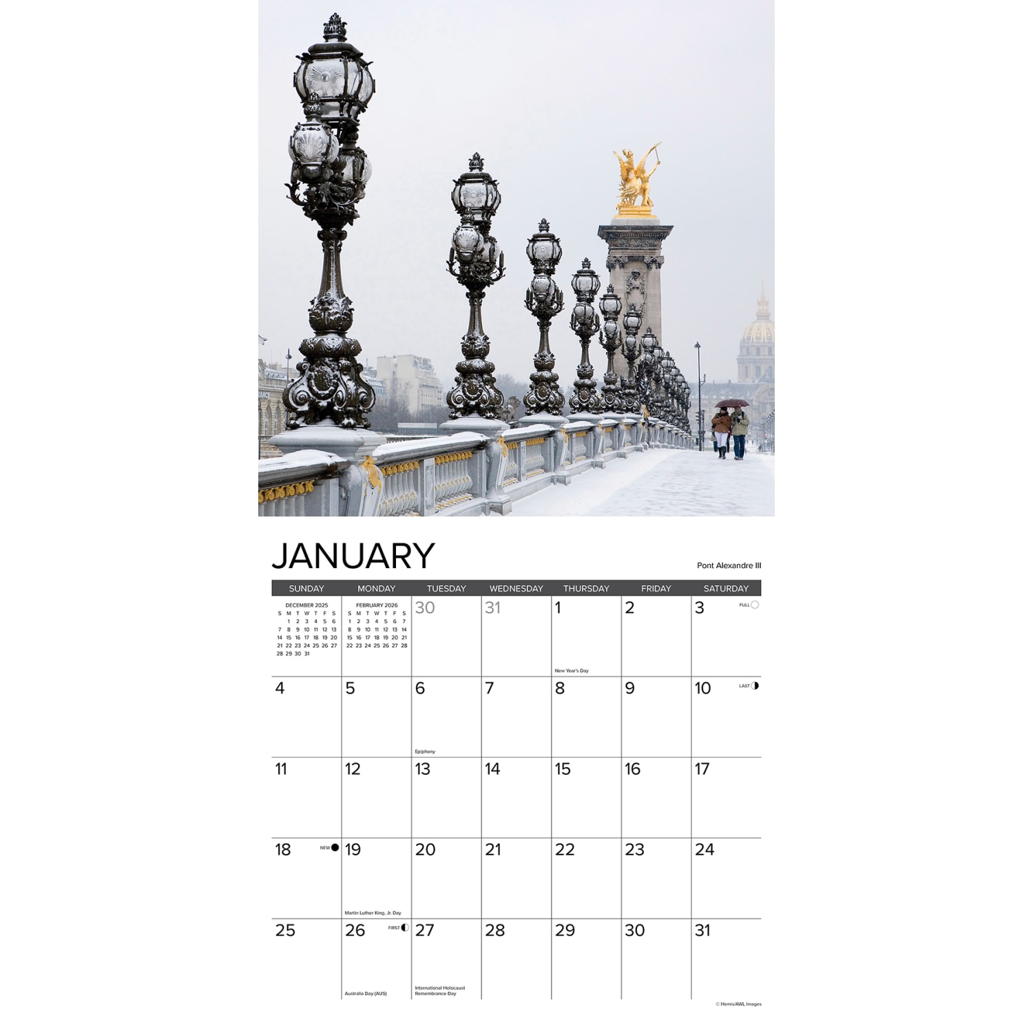 2026 Willow Creek Press Scenic Monthly Wall Calendar, 12in x 12in, Paris, January To December, 52327 - Image 3
