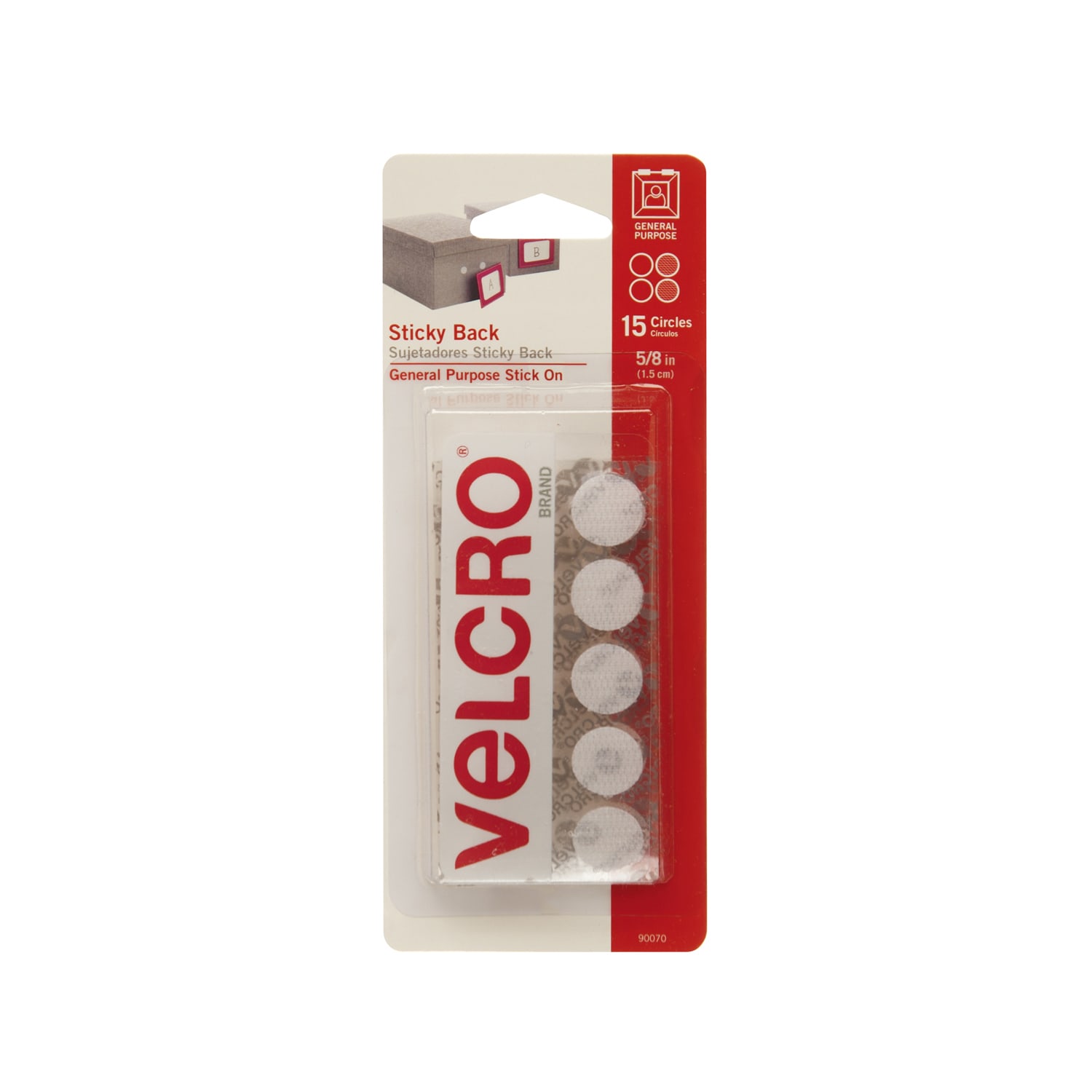 VELCRO Brand STICKY BACK Fasteners, 5/8in, Coin, White, Pack of 15 - Image 5