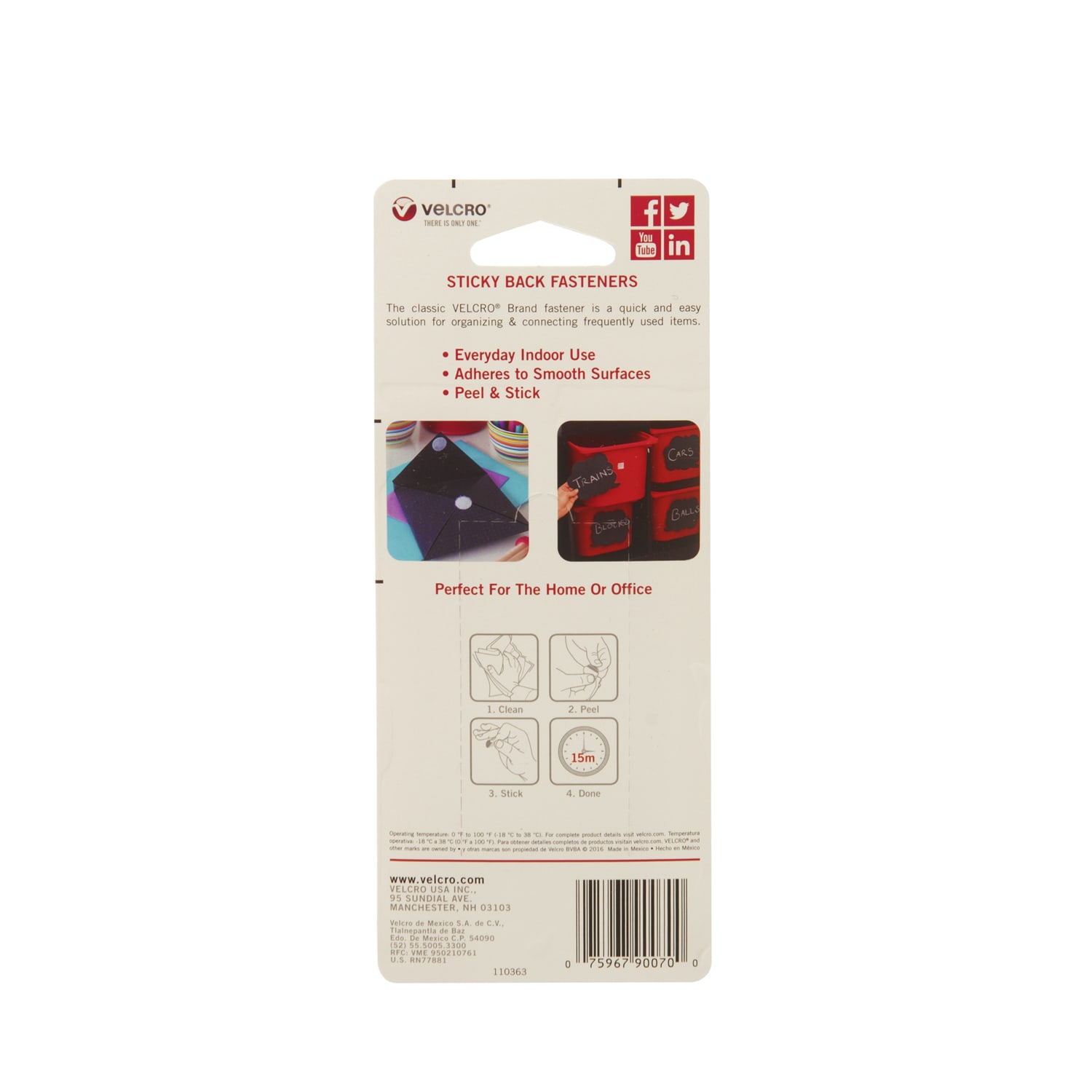 VELCRO Brand STICKY BACK Fasteners, 5/8in, Coin, White, Pack of 15 - Image 6