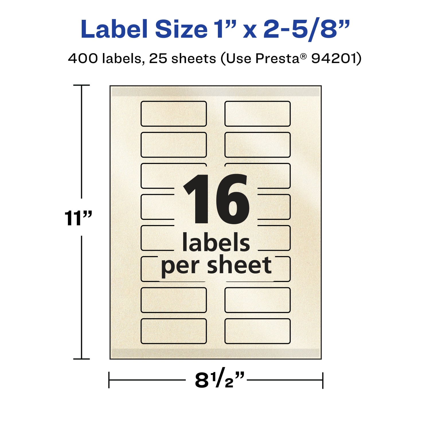 Avery Pearlized Permanent Labels With Sure Feed, 94201-PIP25, Rectangle, 1in x 2-5/8in, Ivory, Pack Of 400 Labels - Image 6