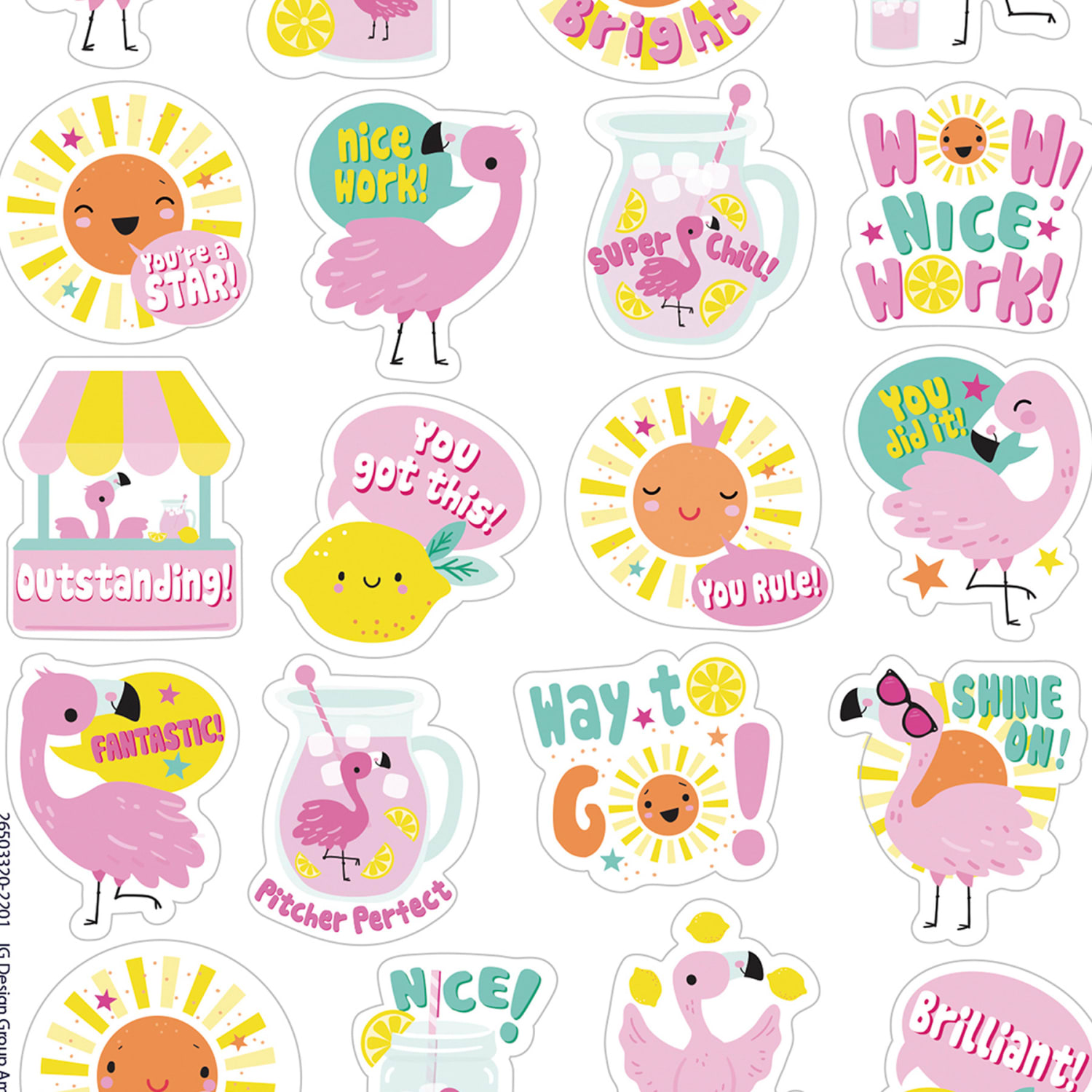 Eureka Scented Stickers, Medium, Flamingo Strawberry Lemonade, 80 Stickers Per Pack, Bundle Of 6 Packs - Image 4