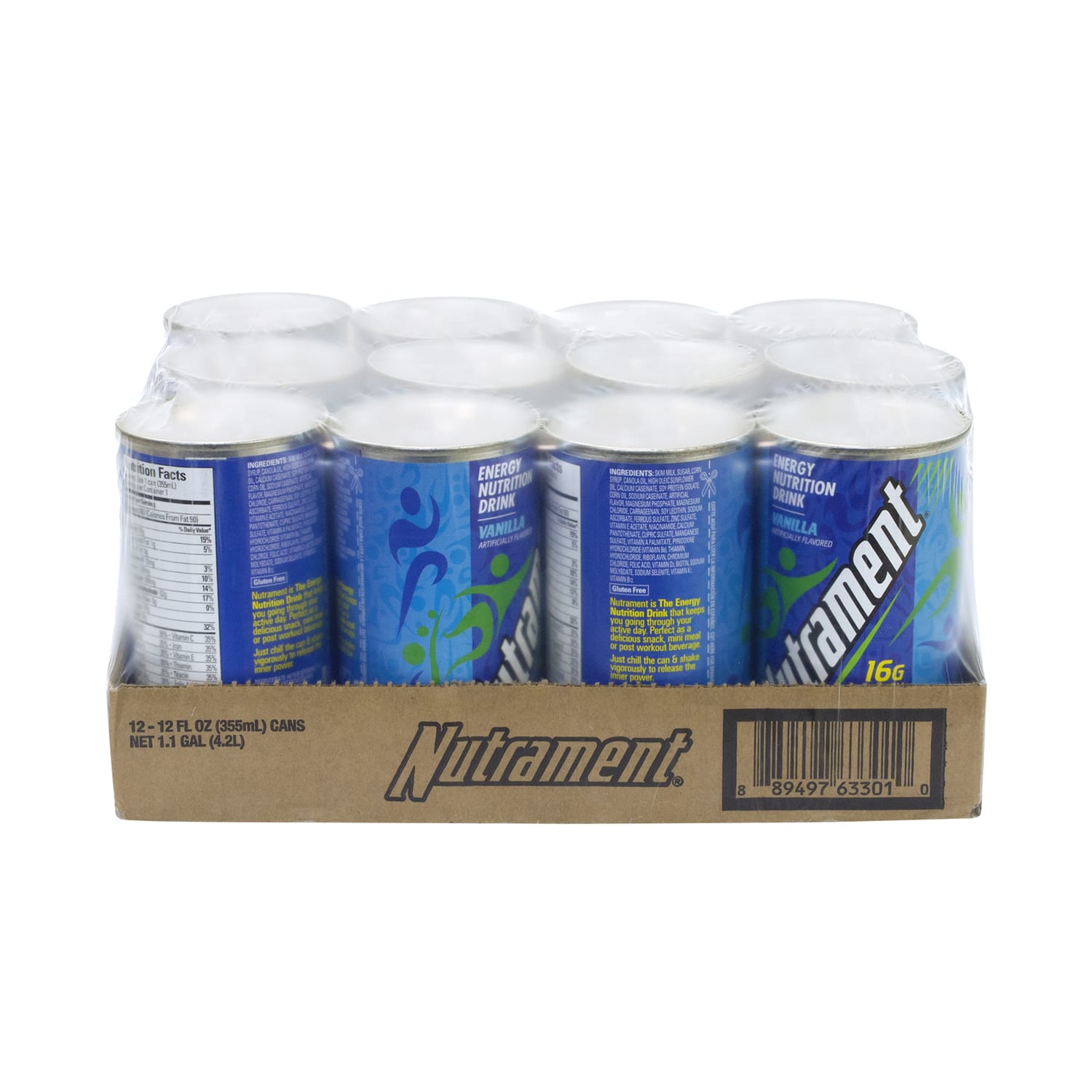 Nutrament Energy Nutrition Drinks, Vanilla, 12 Oz, Pack Of 12 Cans - Image 3