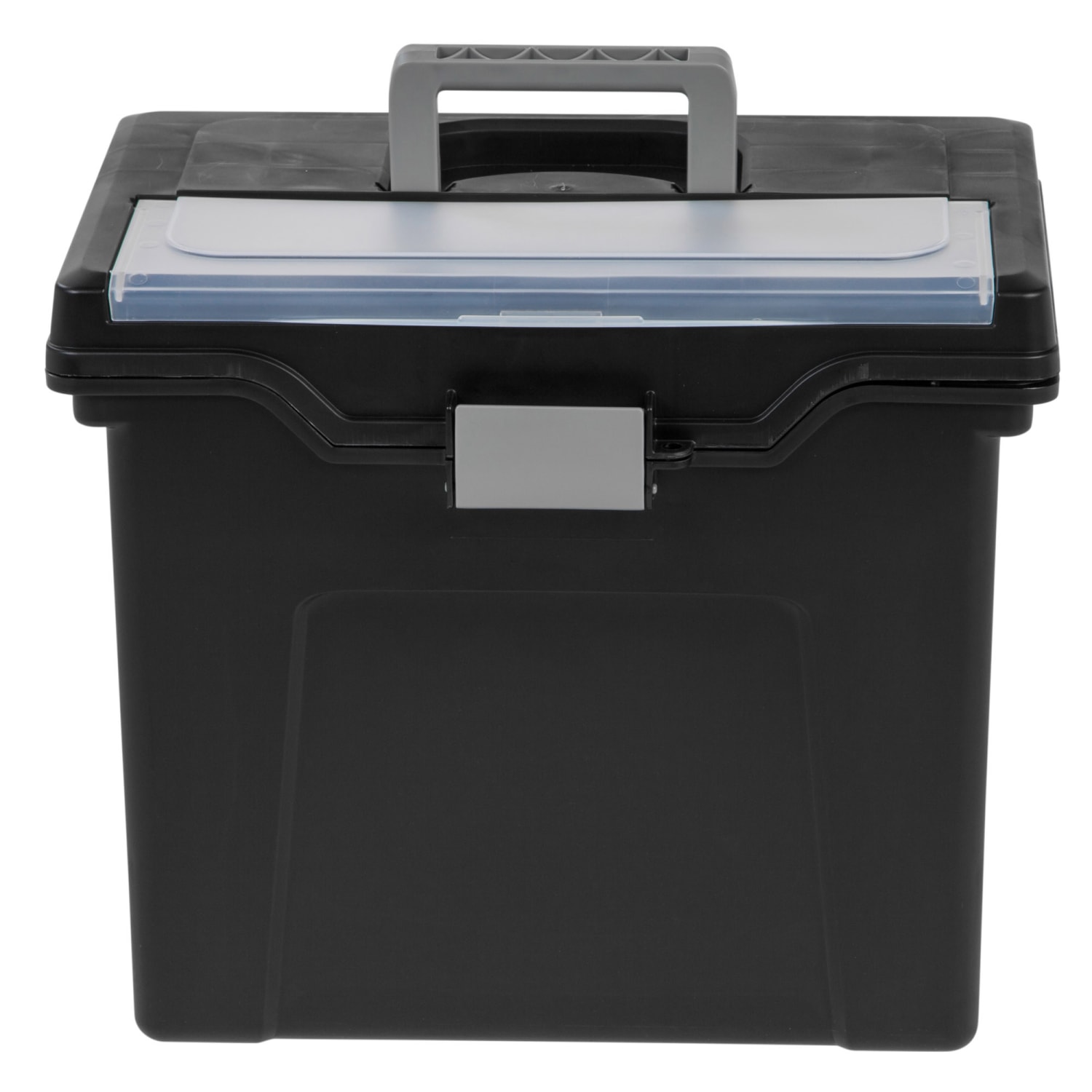 Office Depot Brand Mobile File Box, Large, Letter Size, 11 5/8inH x 13 3/8inW x 10inD, Black/Silver - Image 3