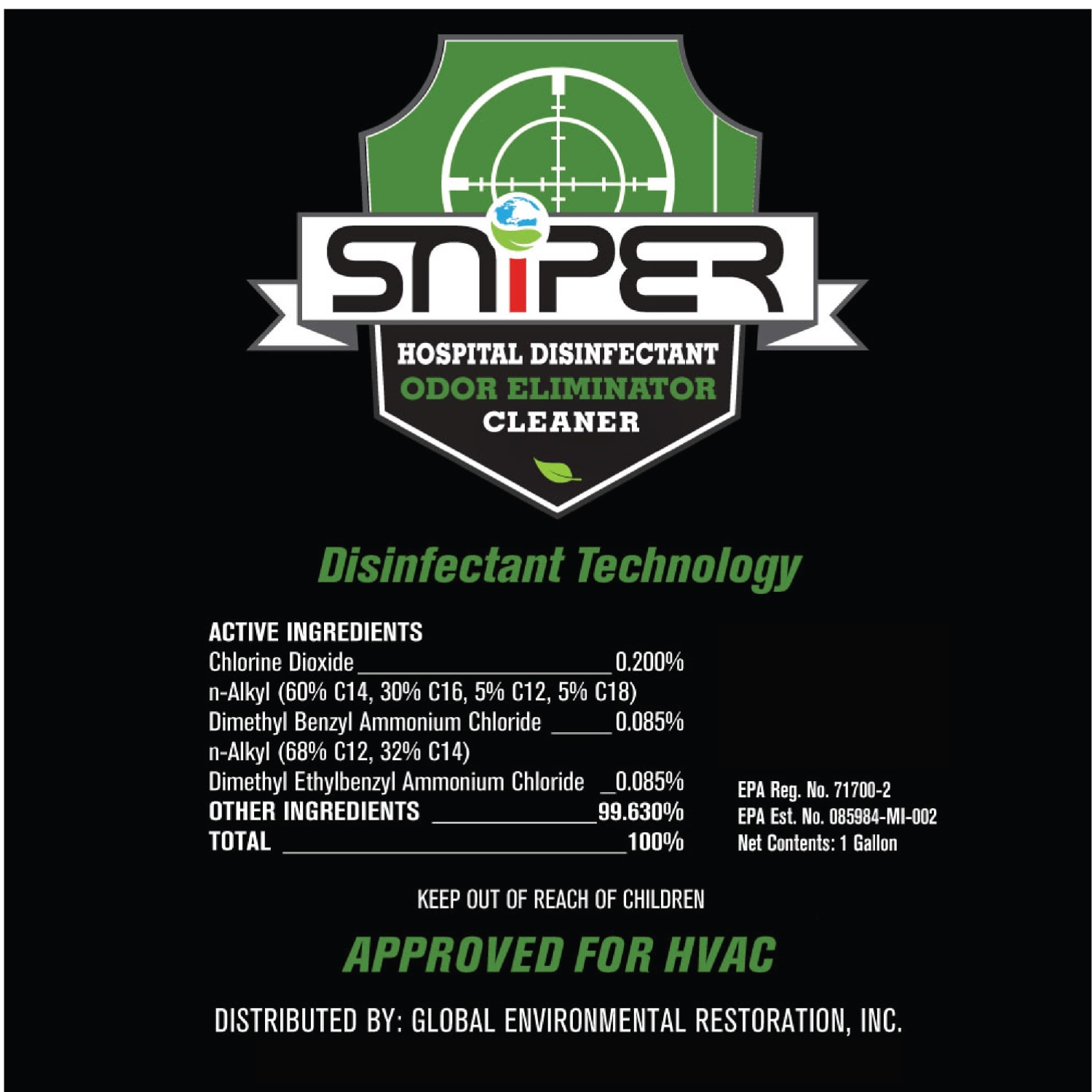 Sniper Hospital Disinfectant Odor Eliminator & All-Purpose Cleaner Spray, 16 Oz, Case Of 2 Bottles - Image 3