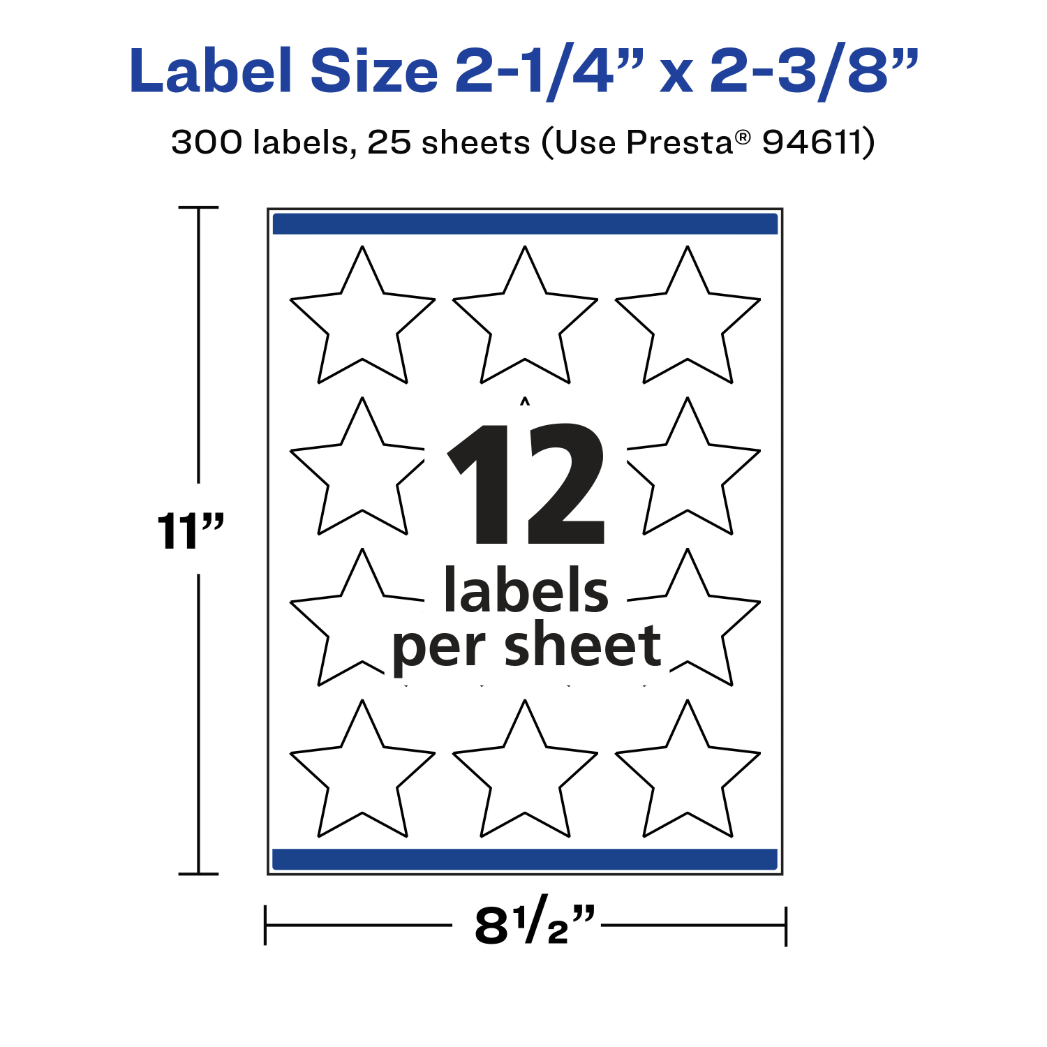 Avery Permanent Labels With Sure Feed, 94611-CMF25, Star, 2-1/4in x 2-3/8in, Matte Clear, Pack Of 300 - Image 6