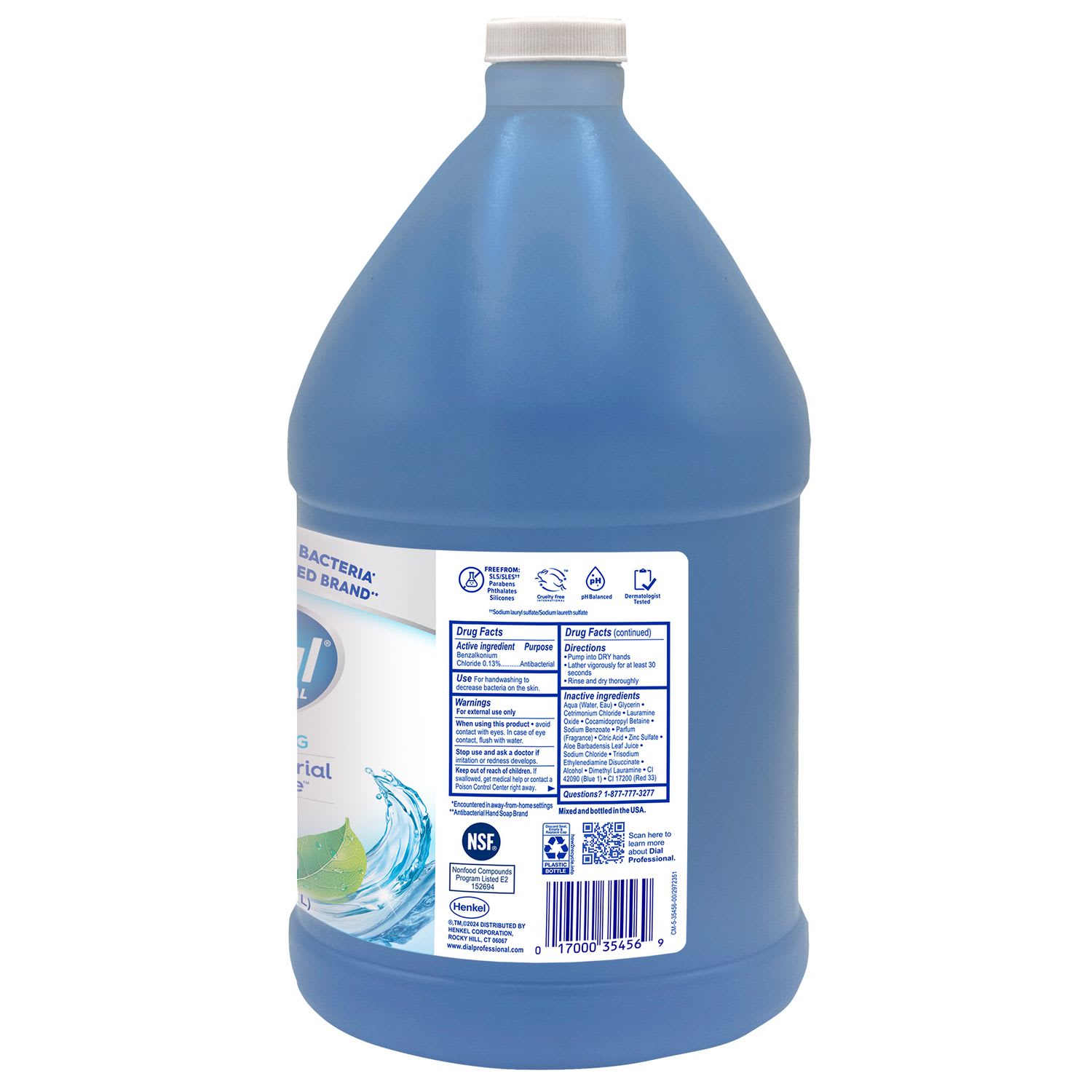Dial Antibacterial Foaming Hand Wash Refill, Spring Water Scent, 1 gal, 4/Carton - Image 3