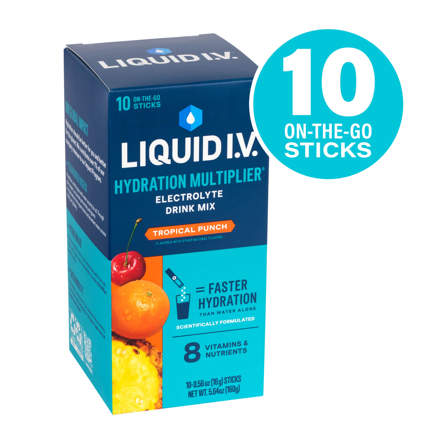 Liquid IV Energy Tropical Punch Drink Mix, 0.56 Oz, Total Qty 10 - Image 3