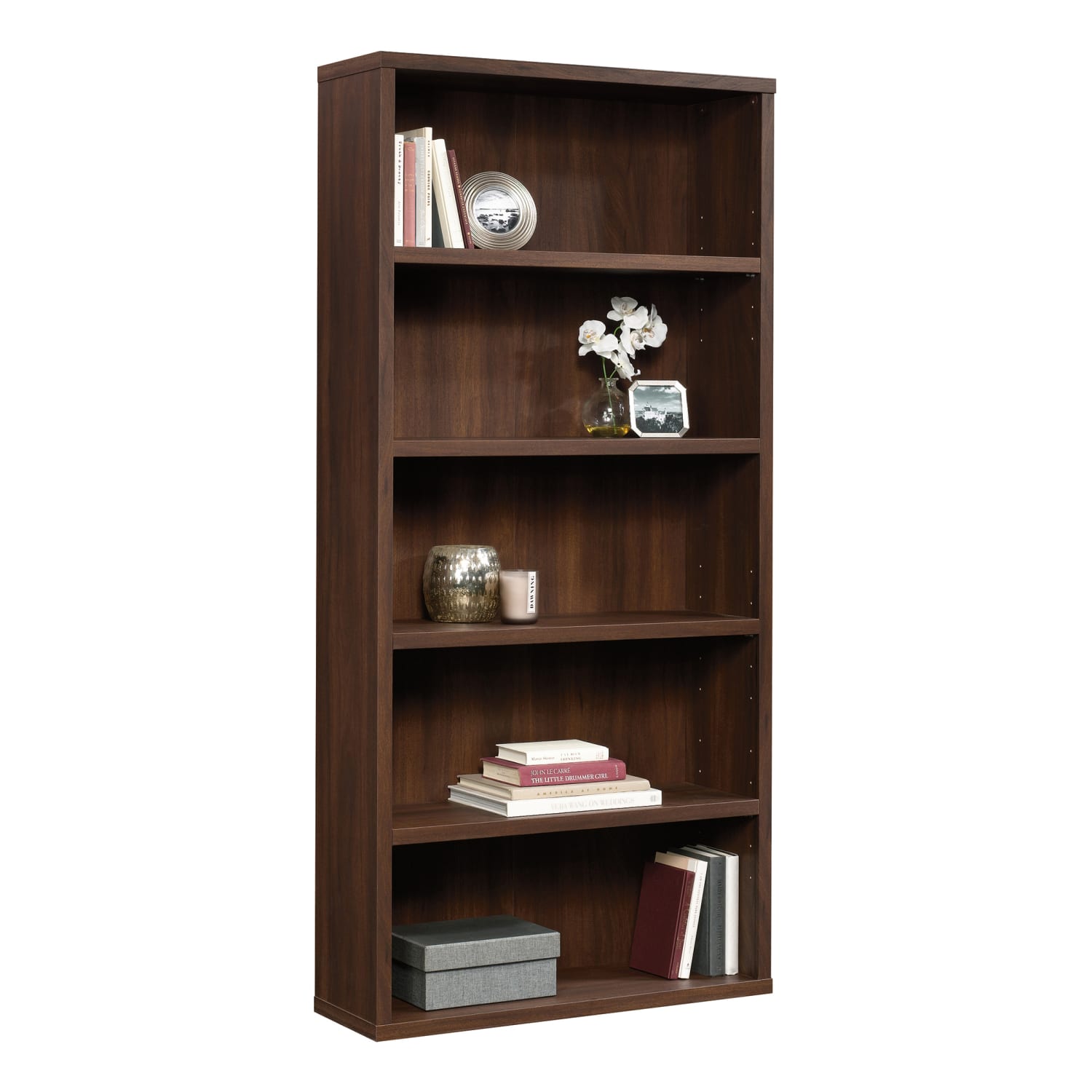 Sauder Optimum 73-1/2inH 5-Shelf Bookcase, Spiced Mahogany - Image 3
