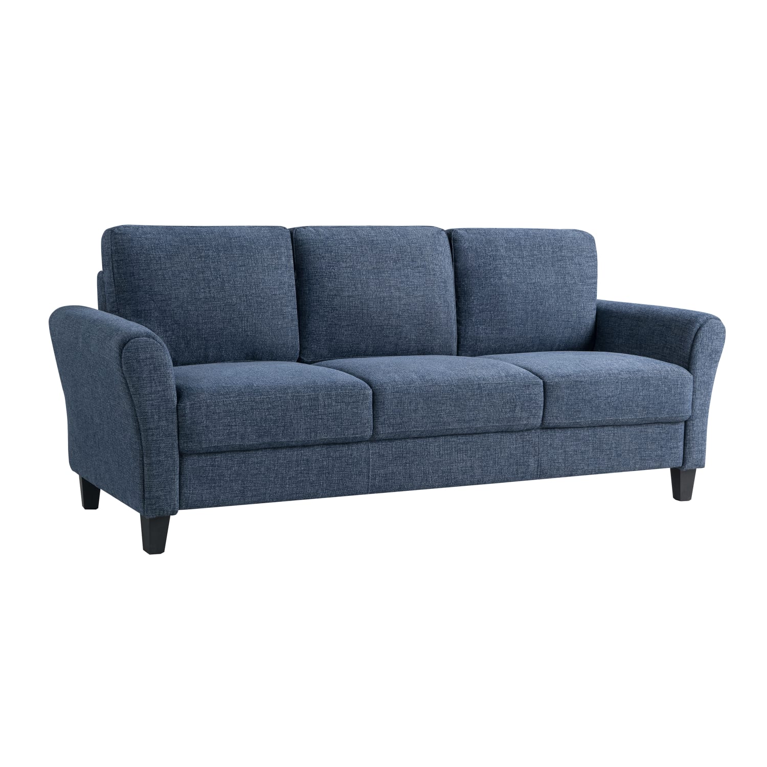Lifestyle Solutions Winslow Sofa With Rolled Arms, 32-3/4inH x 80-1/3inW x 31-1/2inD, Blue - Image 4
