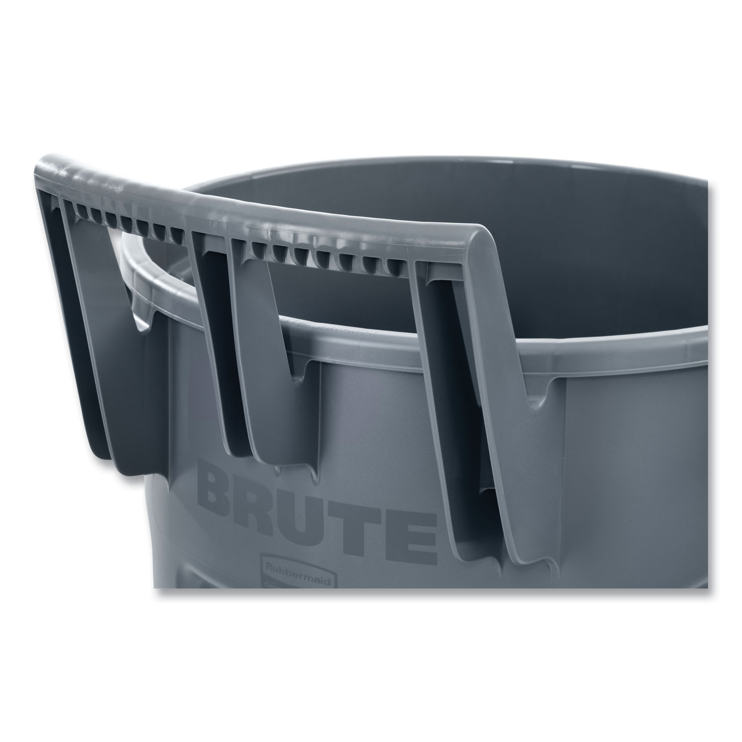 Rubbermaid Commercial Vented Wheeled Brute Container, 32 gal, Plastic, Gray - Image 3