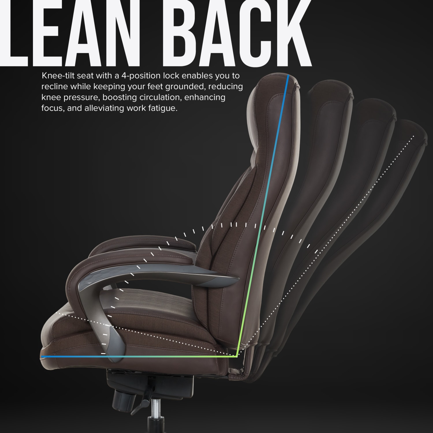 Shaquille O Neal Maximos Big  Tall Ergonomic Vegan Leather High Back Executive Office Chair Dark BrownSilver BIFMA Compliant PopularChairscom