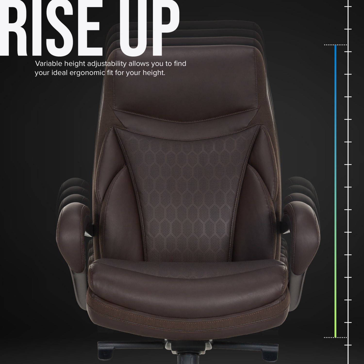 Shaquille O Neal Maximos Big  Tall Ergonomic Vegan Leather High Back Executive Office Chair Dark BrownSilver BIFMA Compliant PopularChairscom