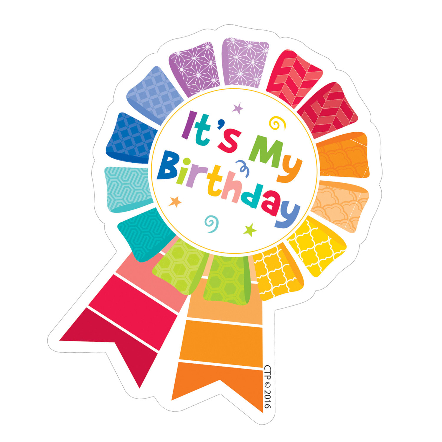Creative Teaching Press Painted Palette Happy Birthday Badge, 36 Per Pack, Set Of 6 Packs - Image 3