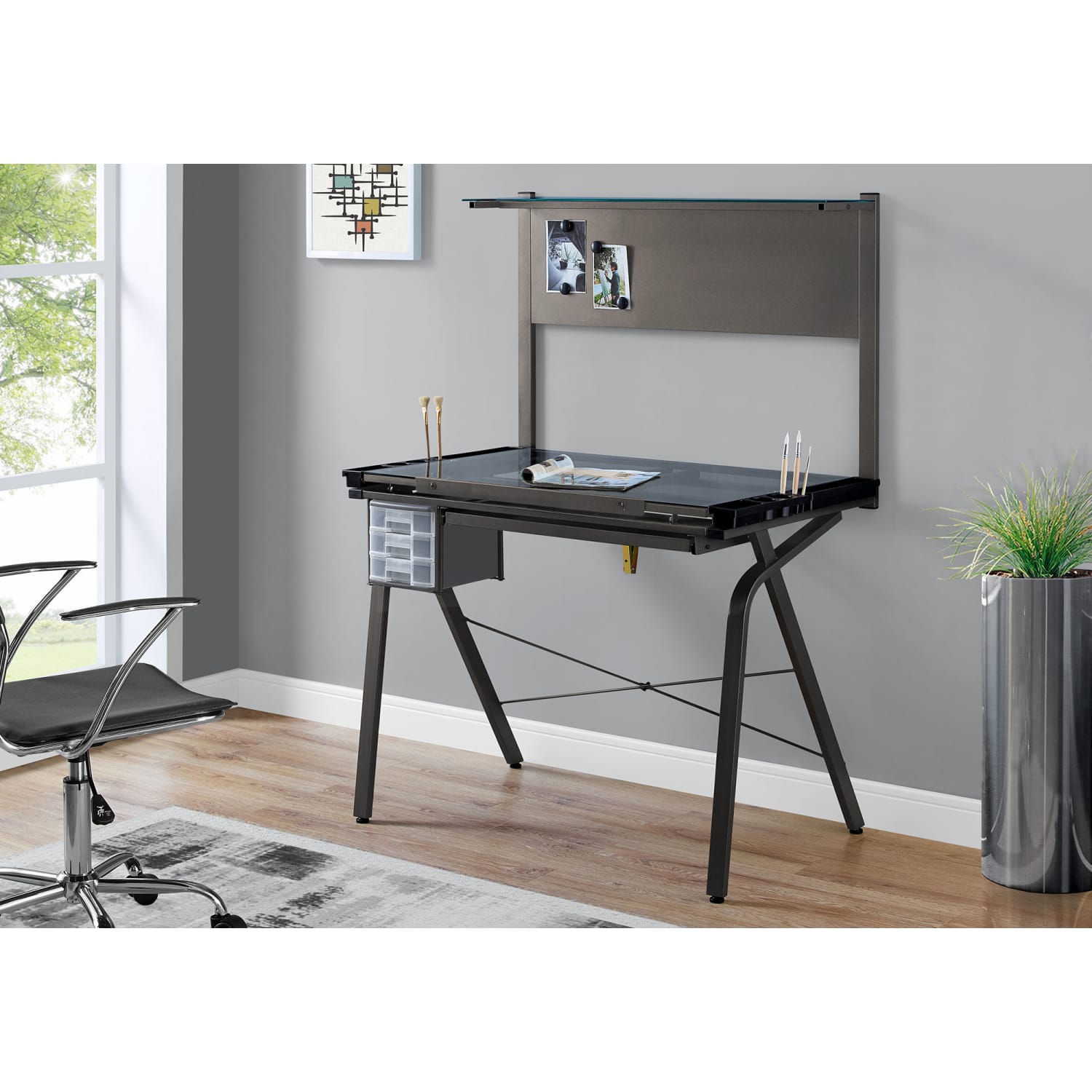 Monarch Specialties Adjustable Drafting Table, Rectangular, Black - Image 4