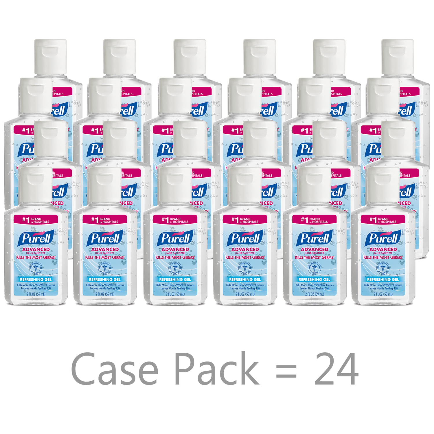 Purell Advanced Refreshing Gel Hand Sanitizer, 2 Fl Oz, Clean Scent, Pack Of 24 Bottles - Image 3