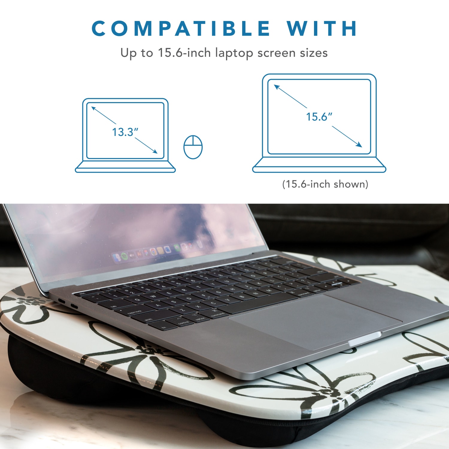 LapGear MyStyle Lap Desk, 2-5/8inH x 17inW x 13-1/4inD, Brushed Flower - Image 5