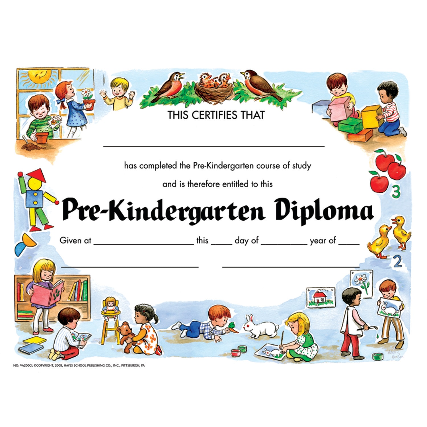 Hayes Diplomas, Pre-Kindergarten, 8-1/2in x 11in, 30 Diplomas Per Pack, Set Of 6 Packs - Image 3