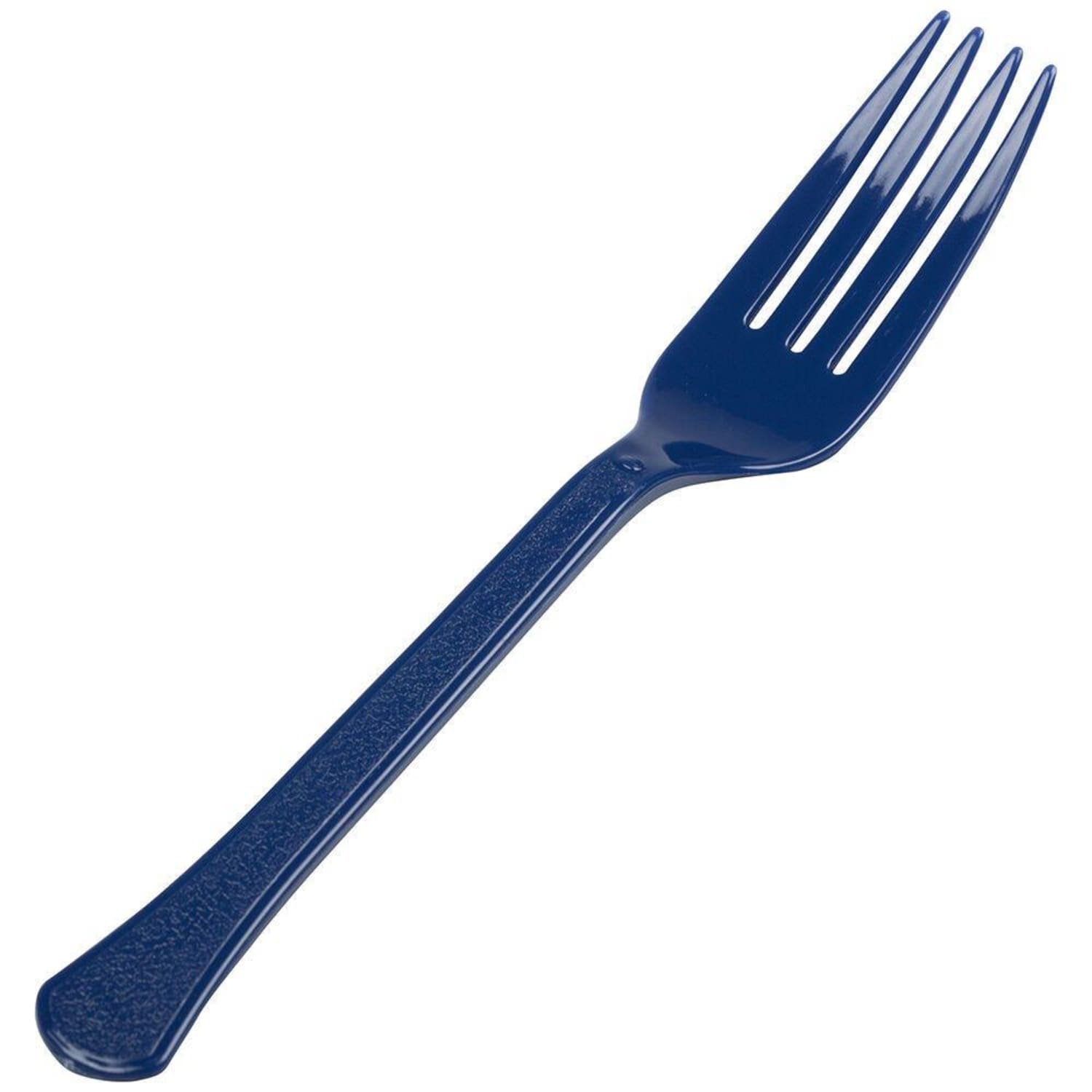 JAM PAPER Premium Utensils Party Pack, Plastic Forks, Navy Blue, 48 Disposable Forks/Pack - Image 3