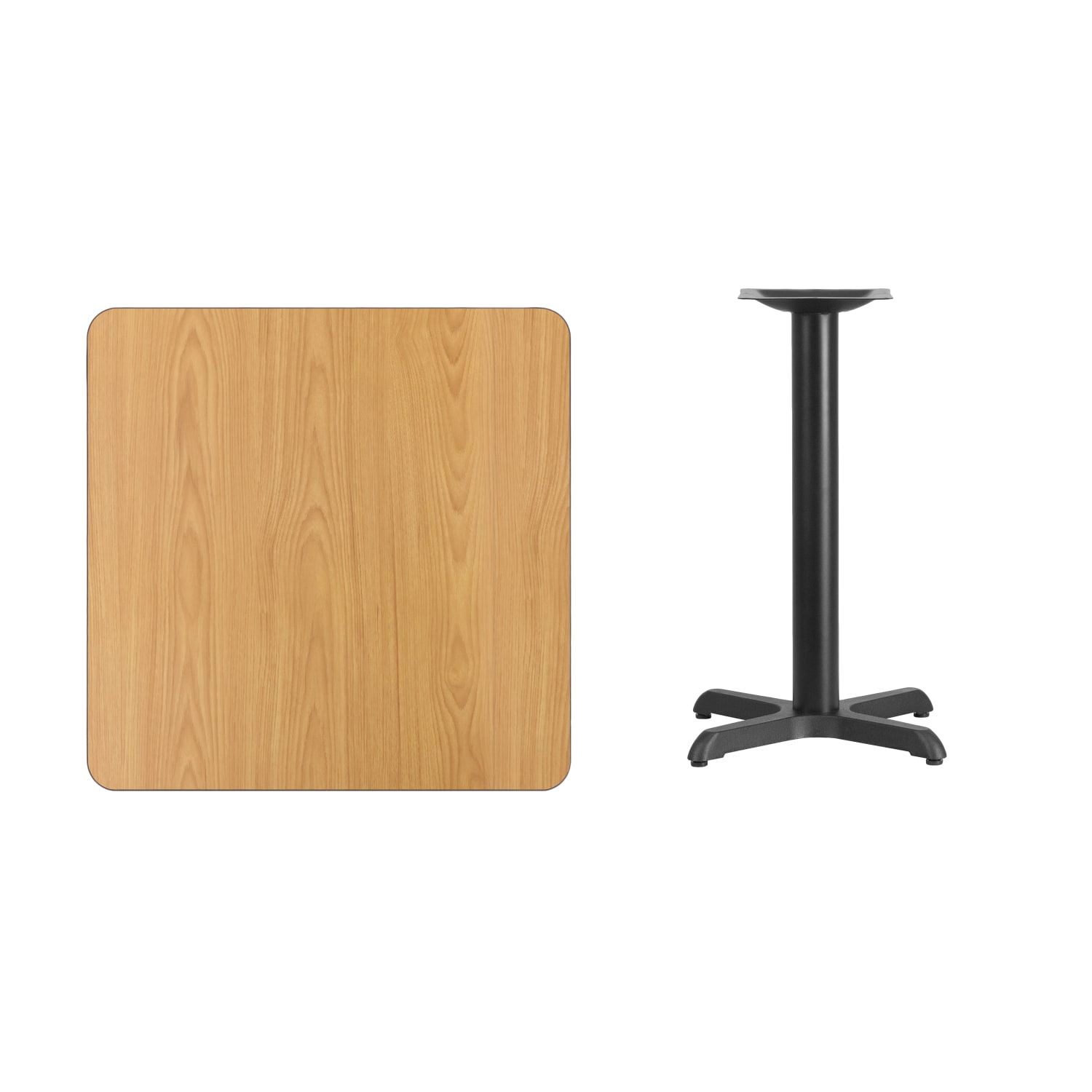 Flash Furniture Square Hospitality Table With X-Style Base, 31-3/16inH x 30inW x 30inD, Natural - Image 4