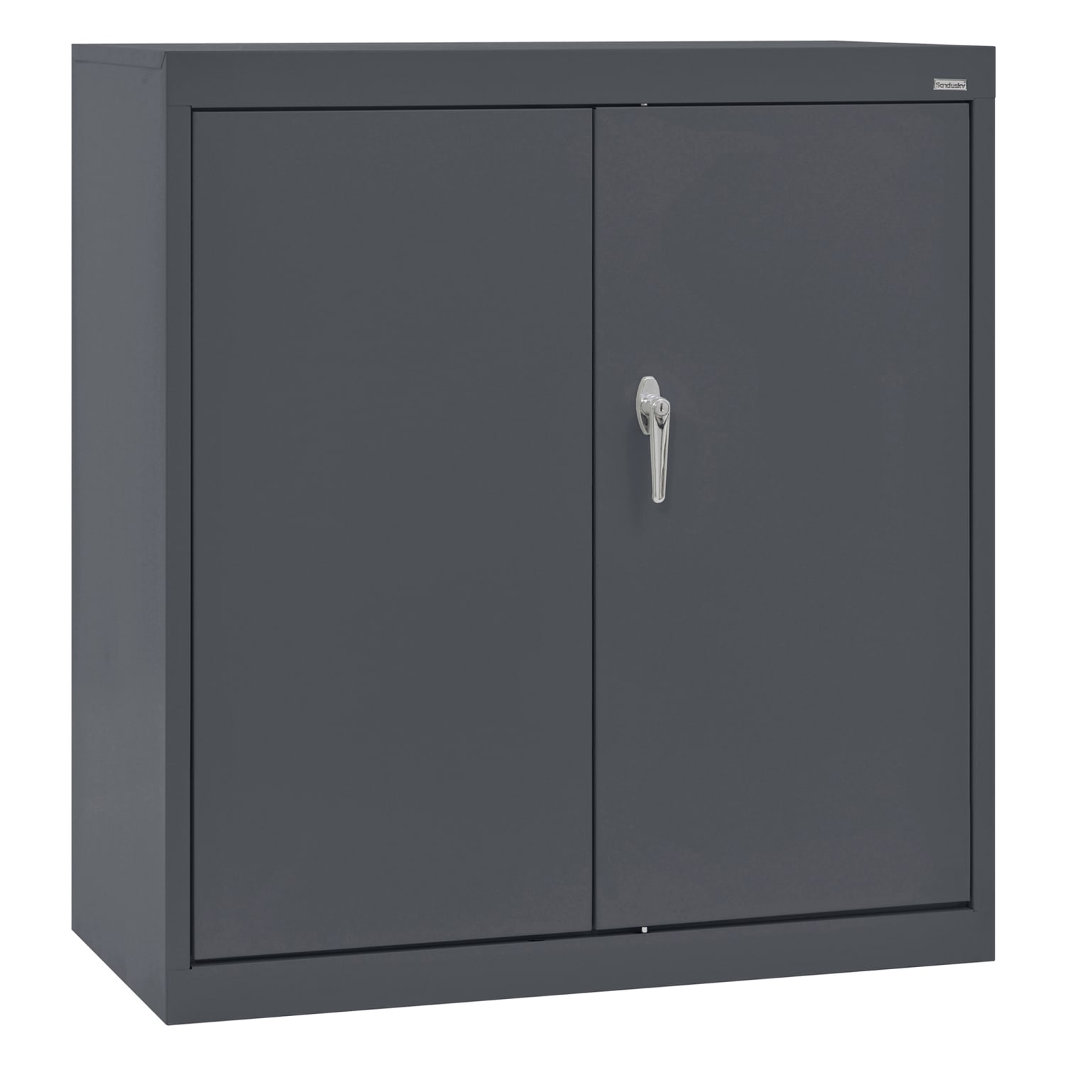 Sandusky Classic Series Medium-Duty Assembled Counter-Height Storage Cabinet, 36inH x 36inW x 24inD, Charcoal - Image 3