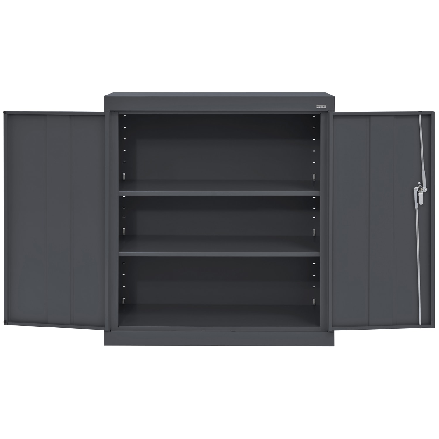 Sandusky Classic Series Medium-Duty Assembled Counter-Height Storage Cabinet, 36inH x 36inW x 24inD, Charcoal - Image 4