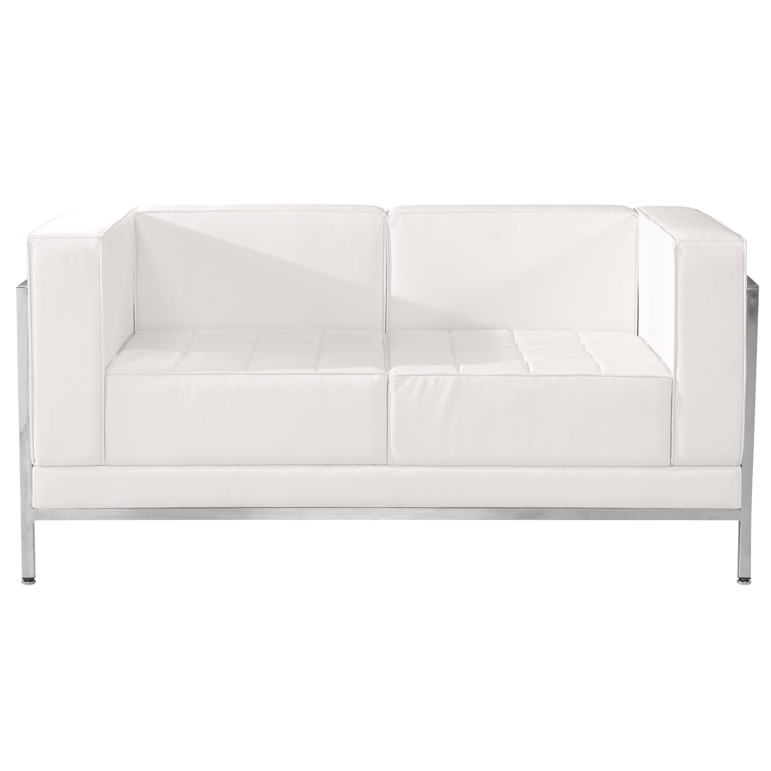 Flash Furniture HERCULES Imagination Series Contemporary LeatherSoft Modular Loveseat with Quilted Tufted Seat and Encasing Frame Melrose White PopularChairscom Flash Furniture HERCULES Imagination Series Contemporary LeatherSoft Modular Loveseat with Quilted Tufted Seat and Encasing Frame Melrose White PopularChairscom