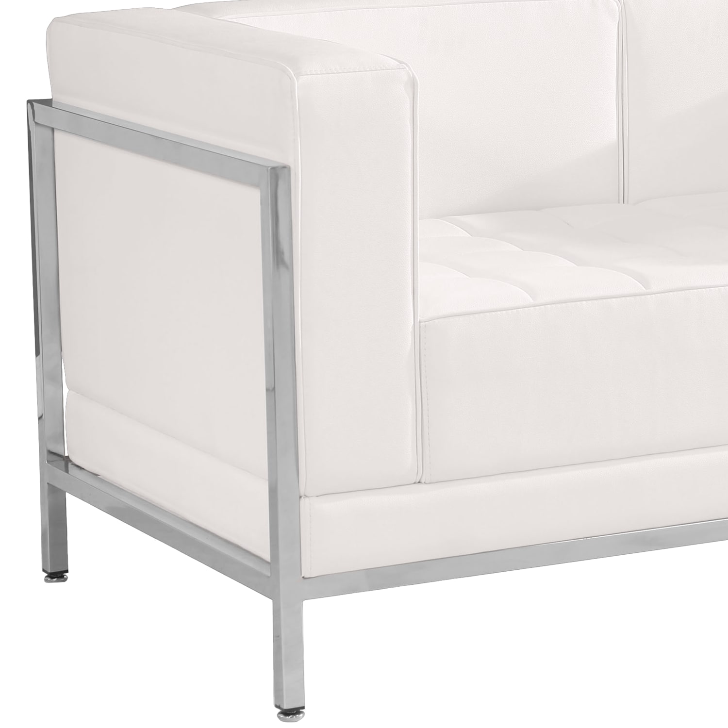 Flash Furniture HERCULES Imagination Series Contemporary LeatherSoft Modular Loveseat with Quilted Tufted Seat and Encasing Frame Melrose White PopularChairscom Flash Furniture HERCULES Imagination Series Contemporary LeatherSoft Modular Loveseat with Quilted Tufted Seat and Encasing Frame Melrose White PopularChairscom