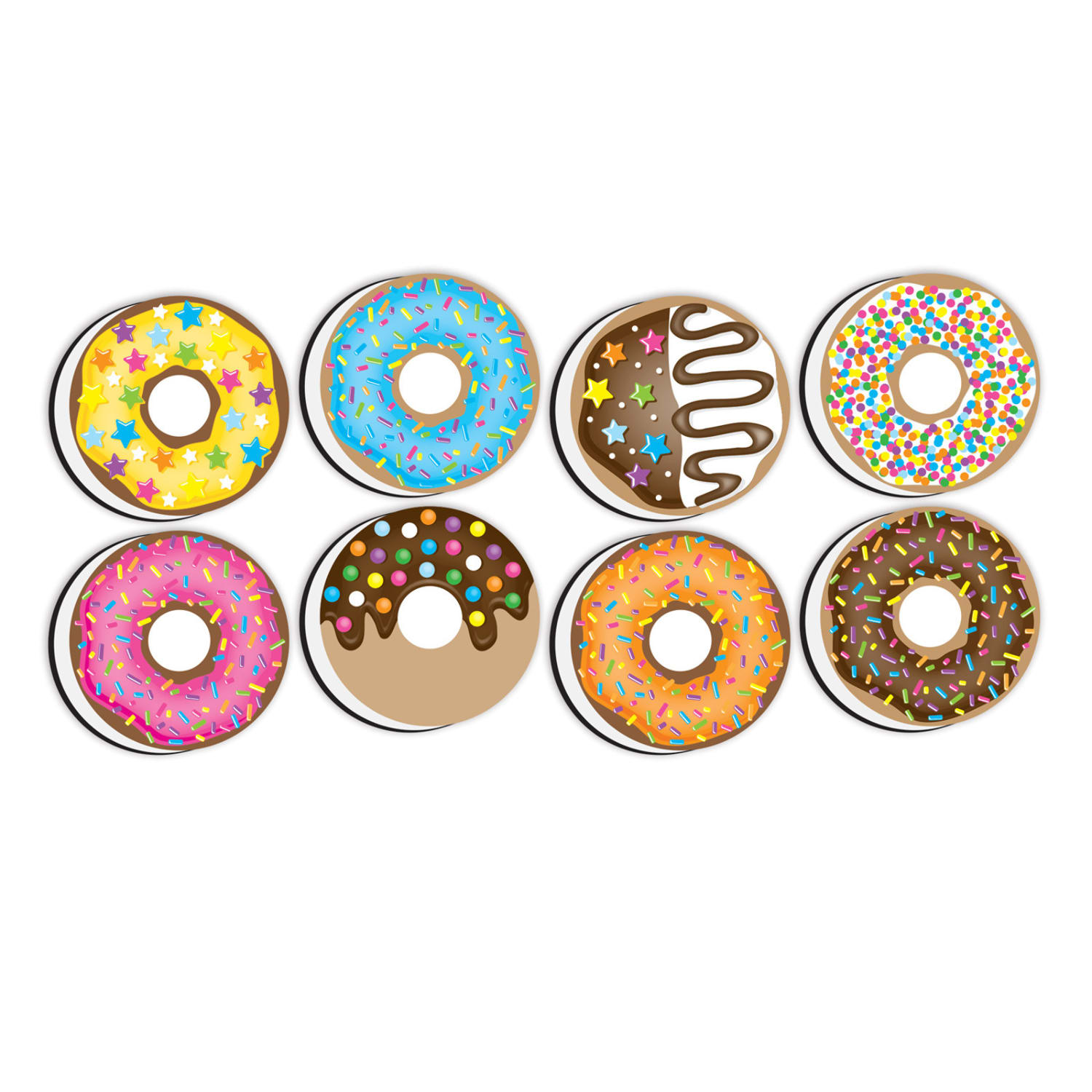 Ashley Productions Non-Magnetic Mini Whiteboard Erasers, DonutFetti, 8 Per Pack, Set Of 2 Packs - Image 3