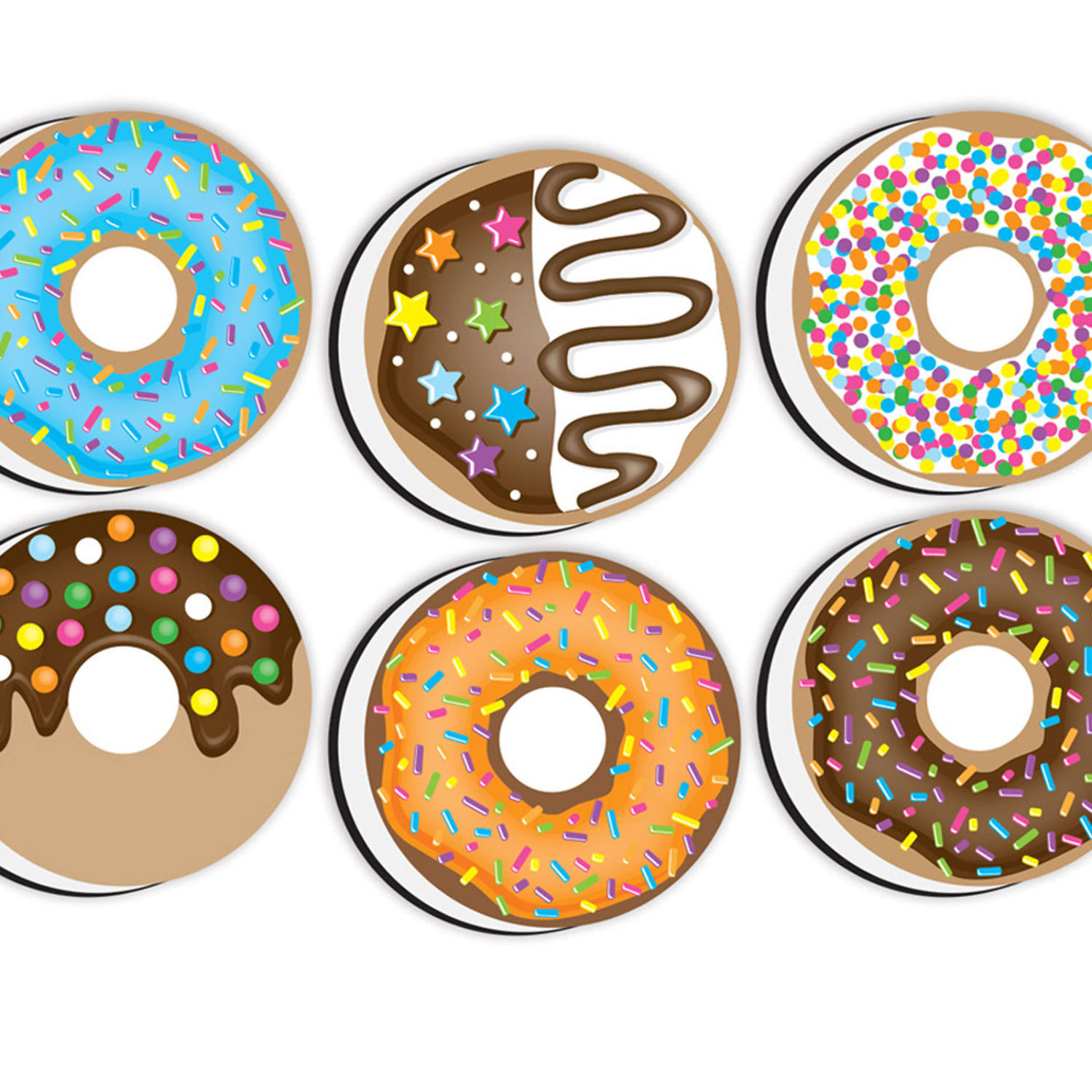 Ashley Productions Non-Magnetic Mini Whiteboard Erasers, DonutFetti, 8 Per Pack, Set Of 2 Packs - Image 4
