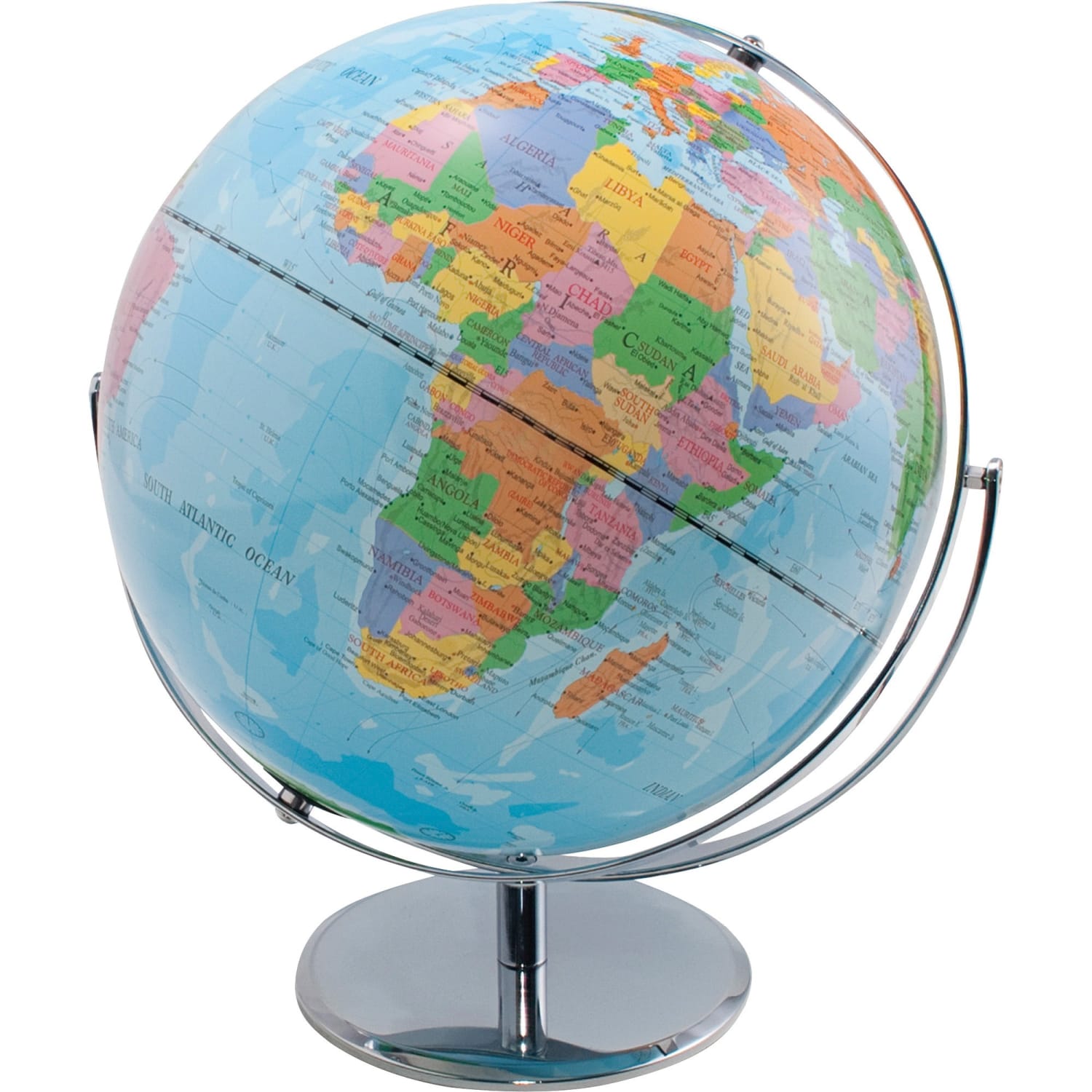 Advantus 12in Political World Globe - 13in Width x 16in Height - 12in Diameter - Multi - Image 3