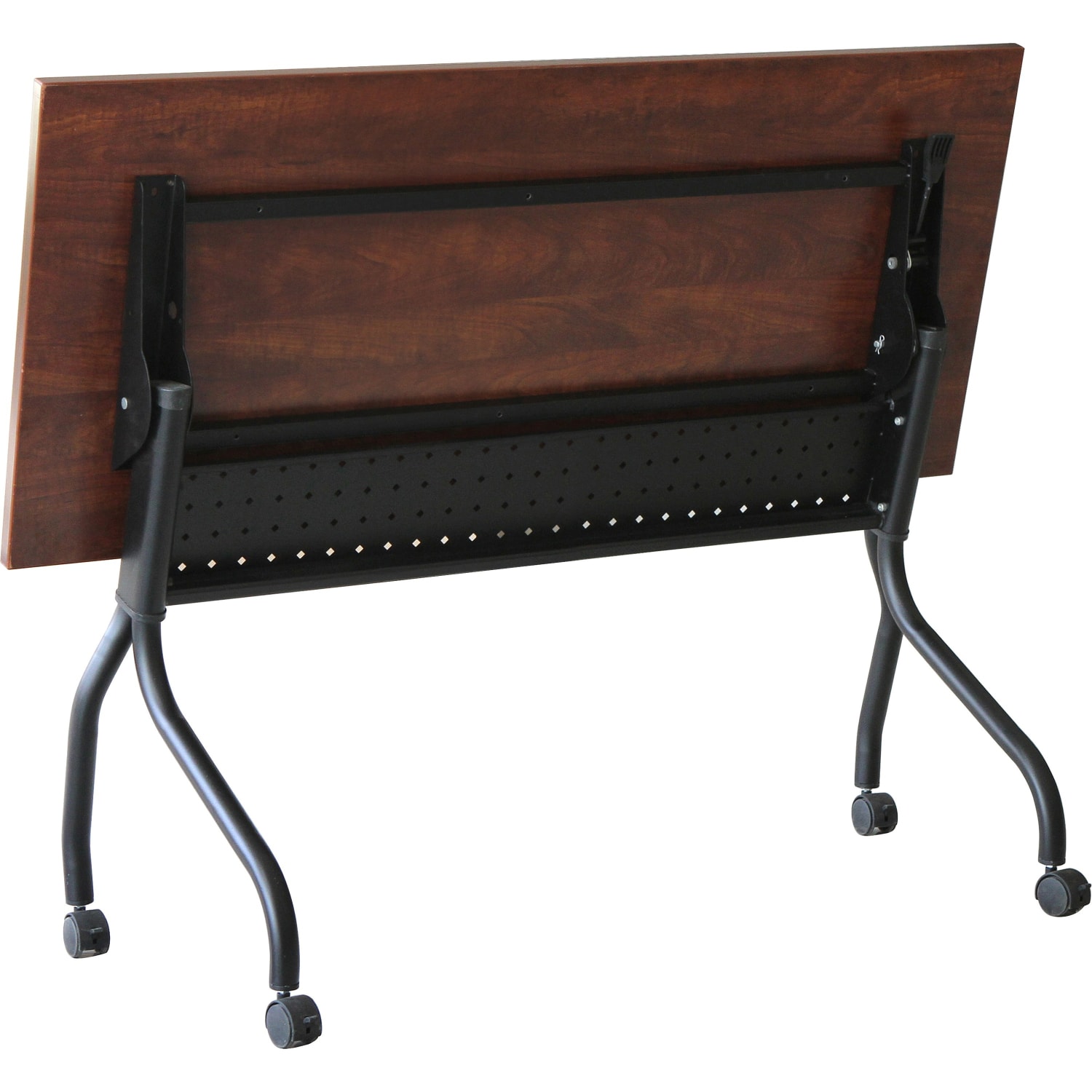 Lorell Flip Top Training Table, 48inW, Cherry/Black - Image 4