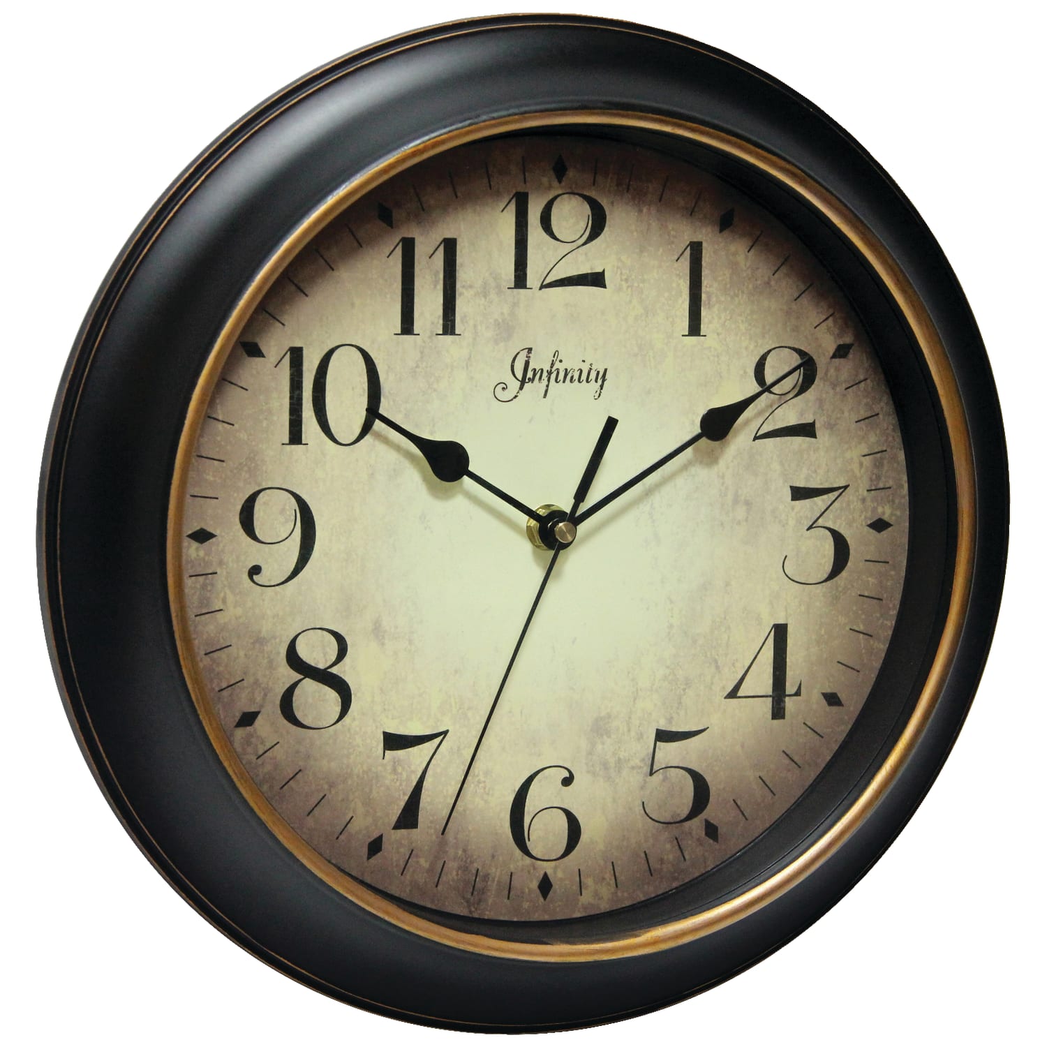 Infinity Instruments Hanover 12in Round Wall Clock, Black/Rose Gold - Image 3