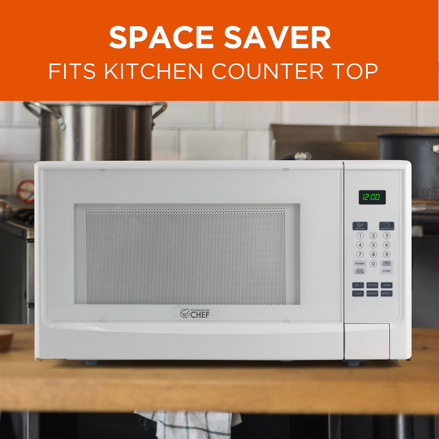 Commercial Chef 1.4 Cu. Ft. Counter-Top Microwave, White - Image 6