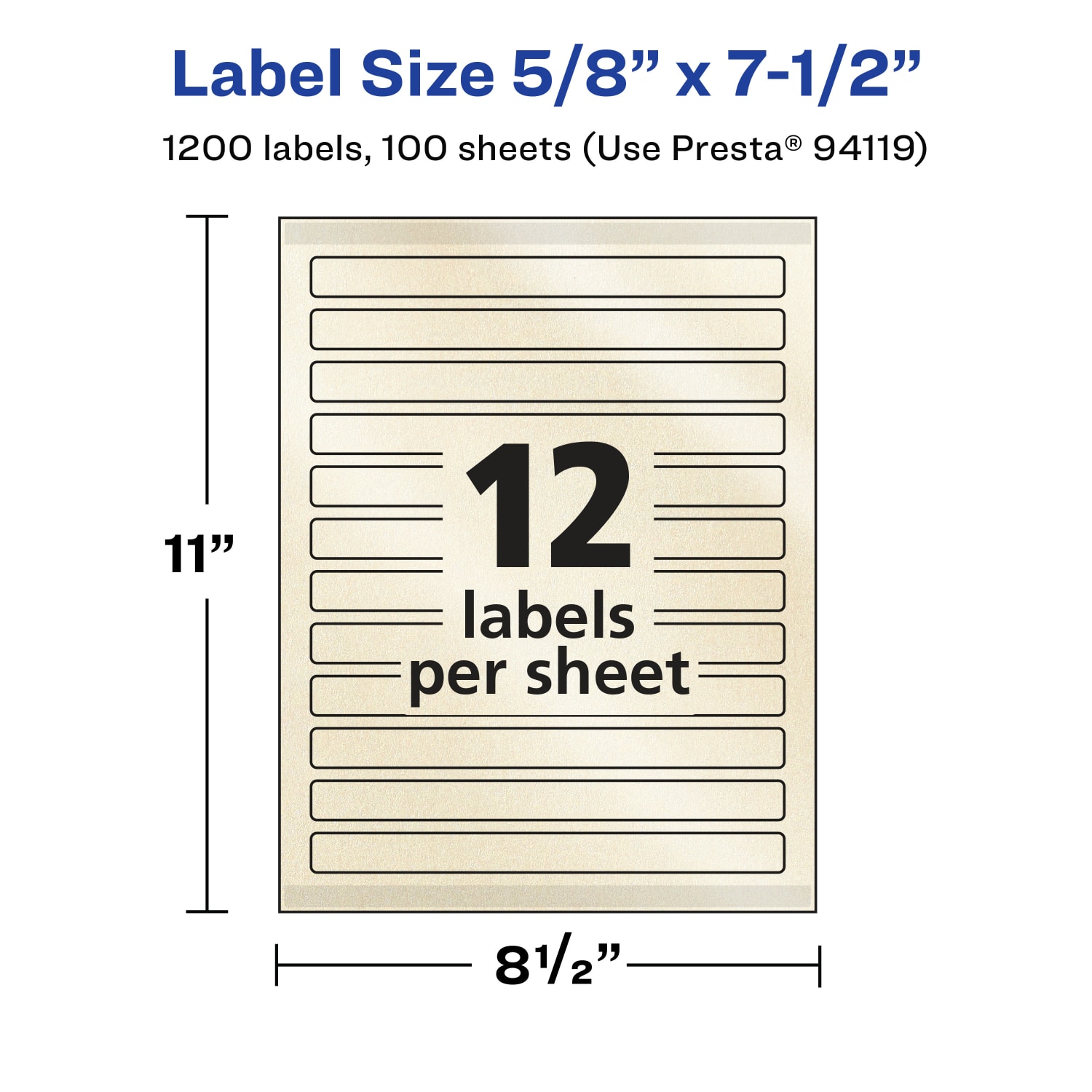 Avery Pearlized Permanent Labels With Sure Feed, 94119-PIP100, Rectangle, 5/8in x 7-1/2in, Ivory, Pack Of 1,200 Labels - Image 6