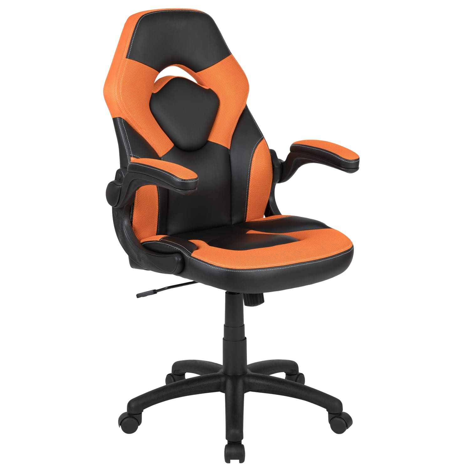 Flash Furniture X10 Ergonomic LeatherSoft Faux Leather HighBack Racing Gaming Chair With FlipUp Arms OrangeBlack PopularChairscom Flash Furniture X10 Ergonomic LeatherSoft Faux Leather High Back Racing Gaming Chair With Flip Up Arms OrangeBlack PopularChairscom