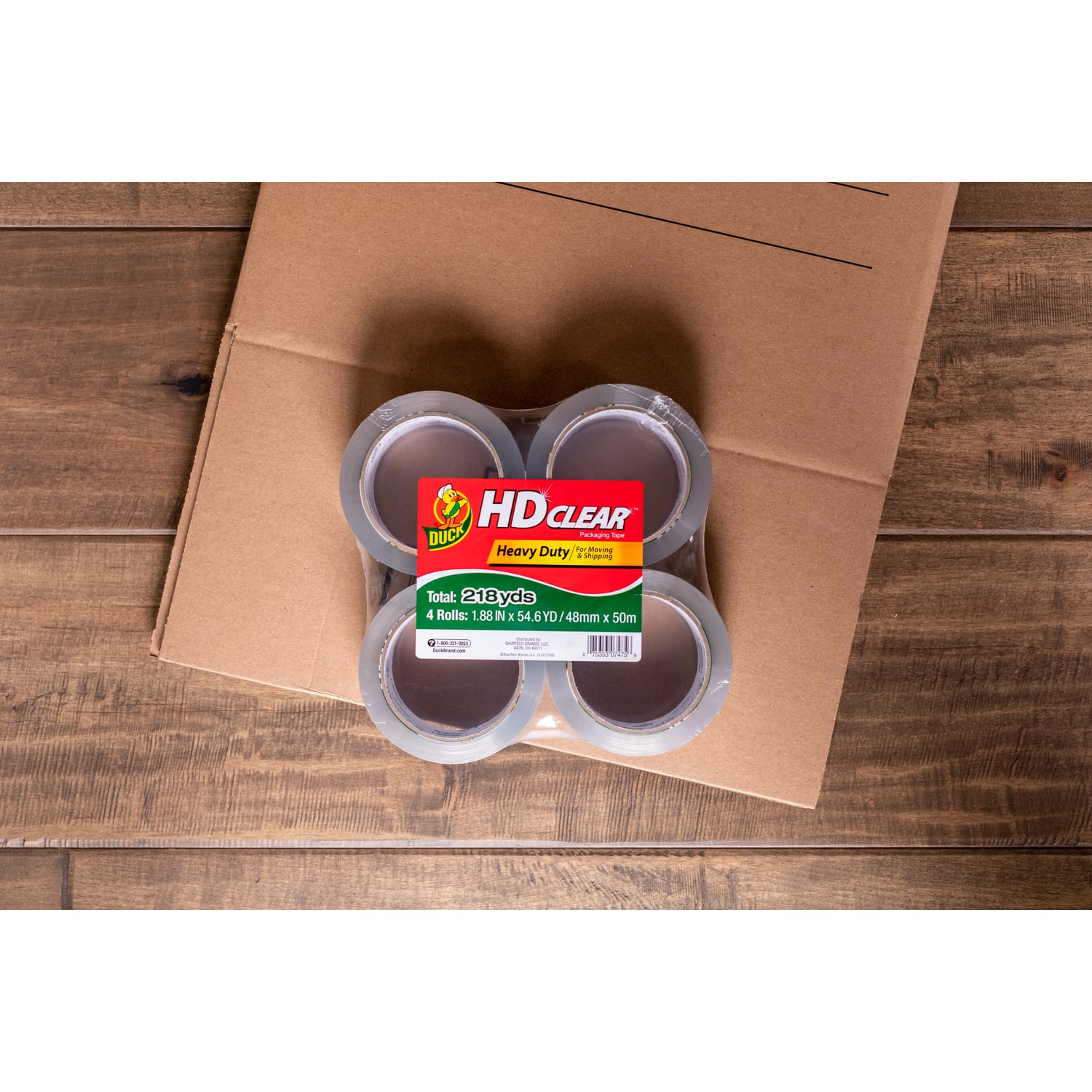Duck HD Clear Heavy-Duty Packaging Tape, 1.88in x 54.6 Yd., Clear, Pack Of 4 Rolls - Image 5