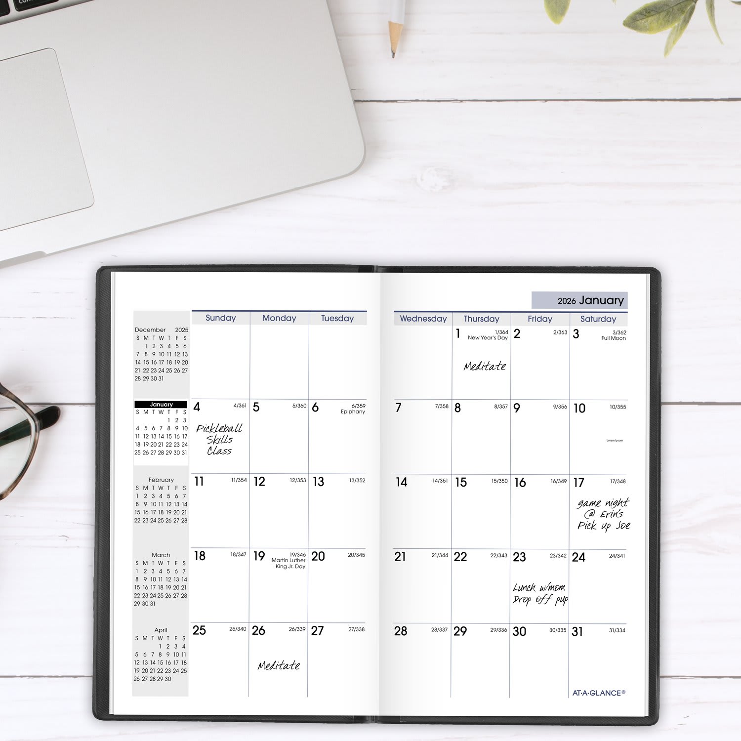 AT-A-GLANCE DayMinder 2026 Monthly Planner, Black, Pocket, 3 1/2in x 6in - Image 3