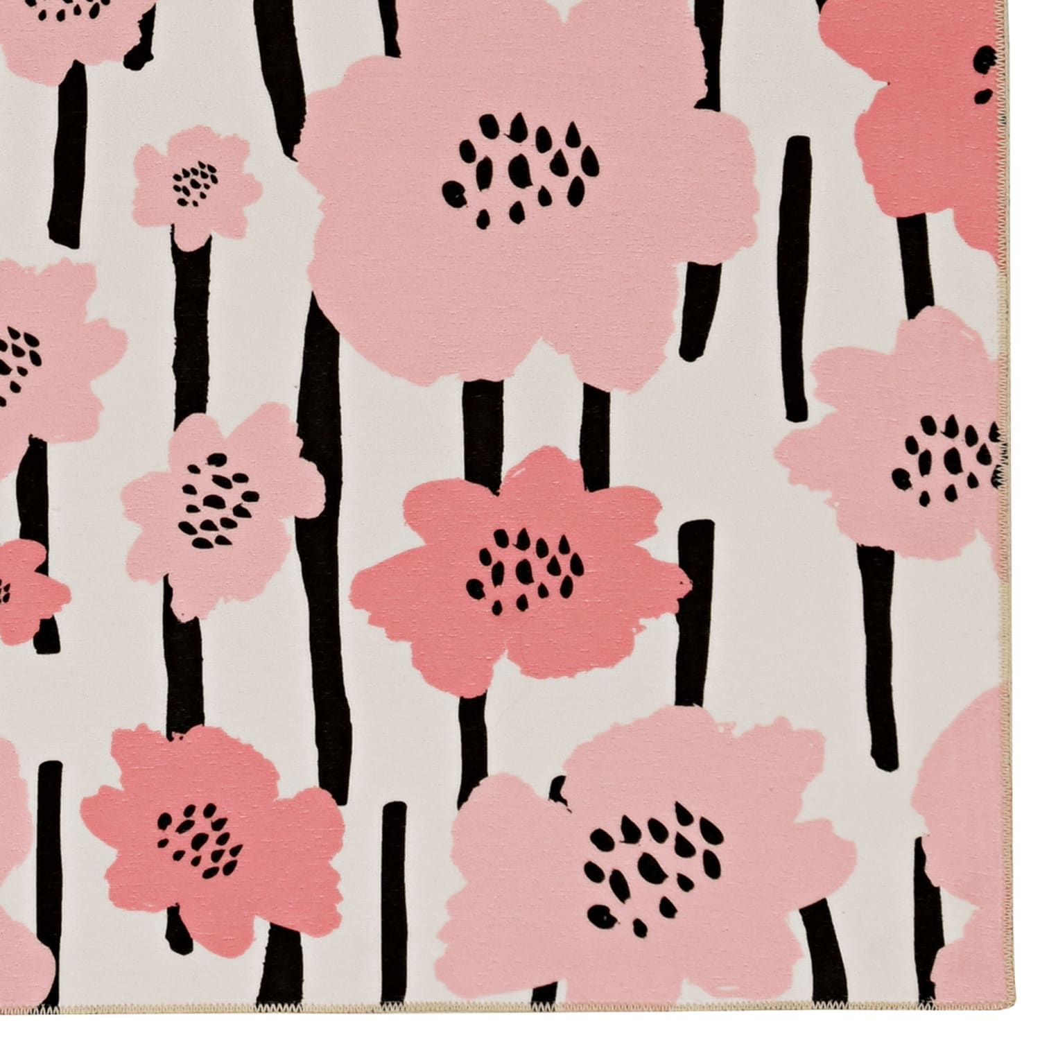 Linon Washable Area Rug, 3ft x 5ft, Phoebe Ivory/Pink - Image 4
