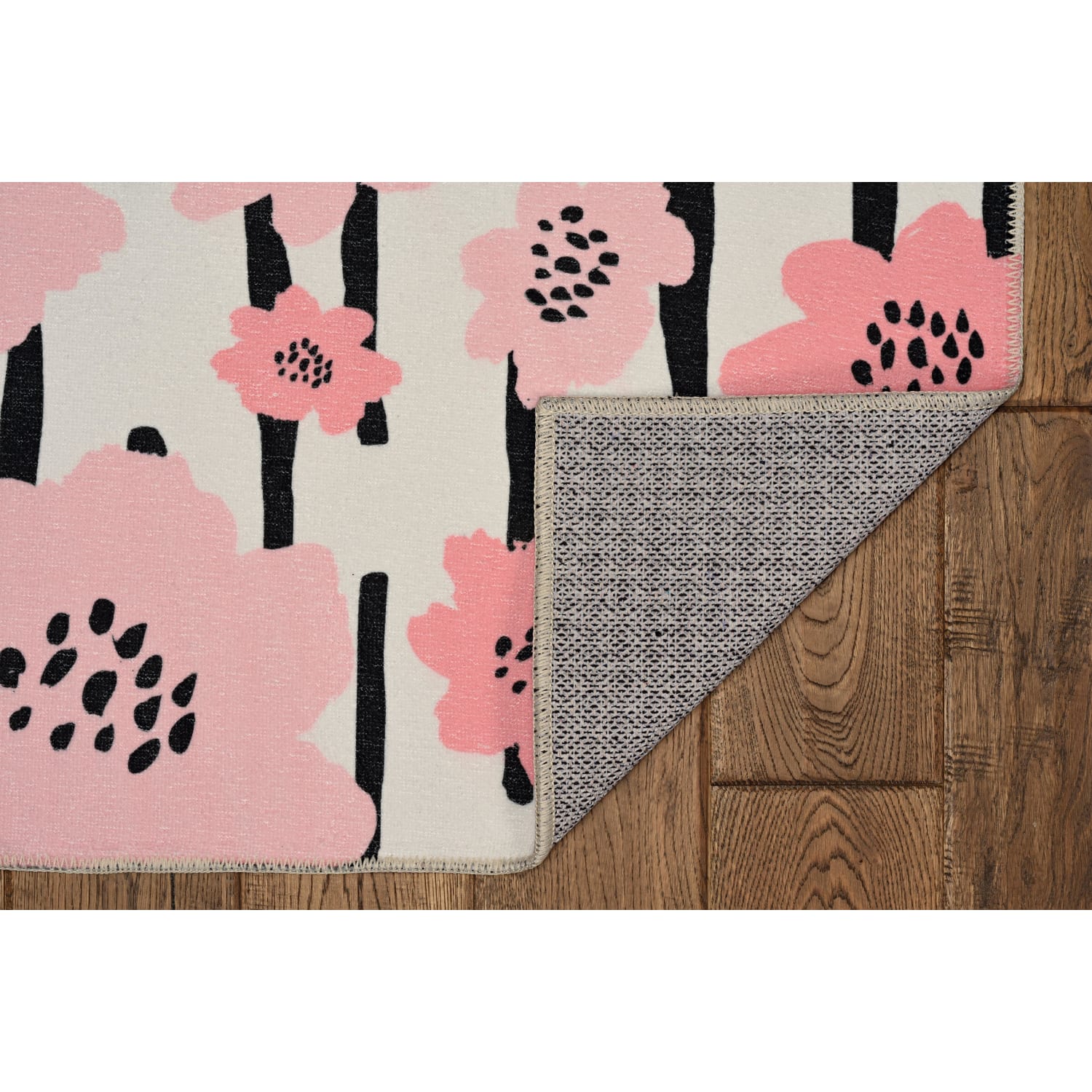 Linon Washable Area Rug, 3ft x 5ft, Phoebe Ivory/Pink - Image 5