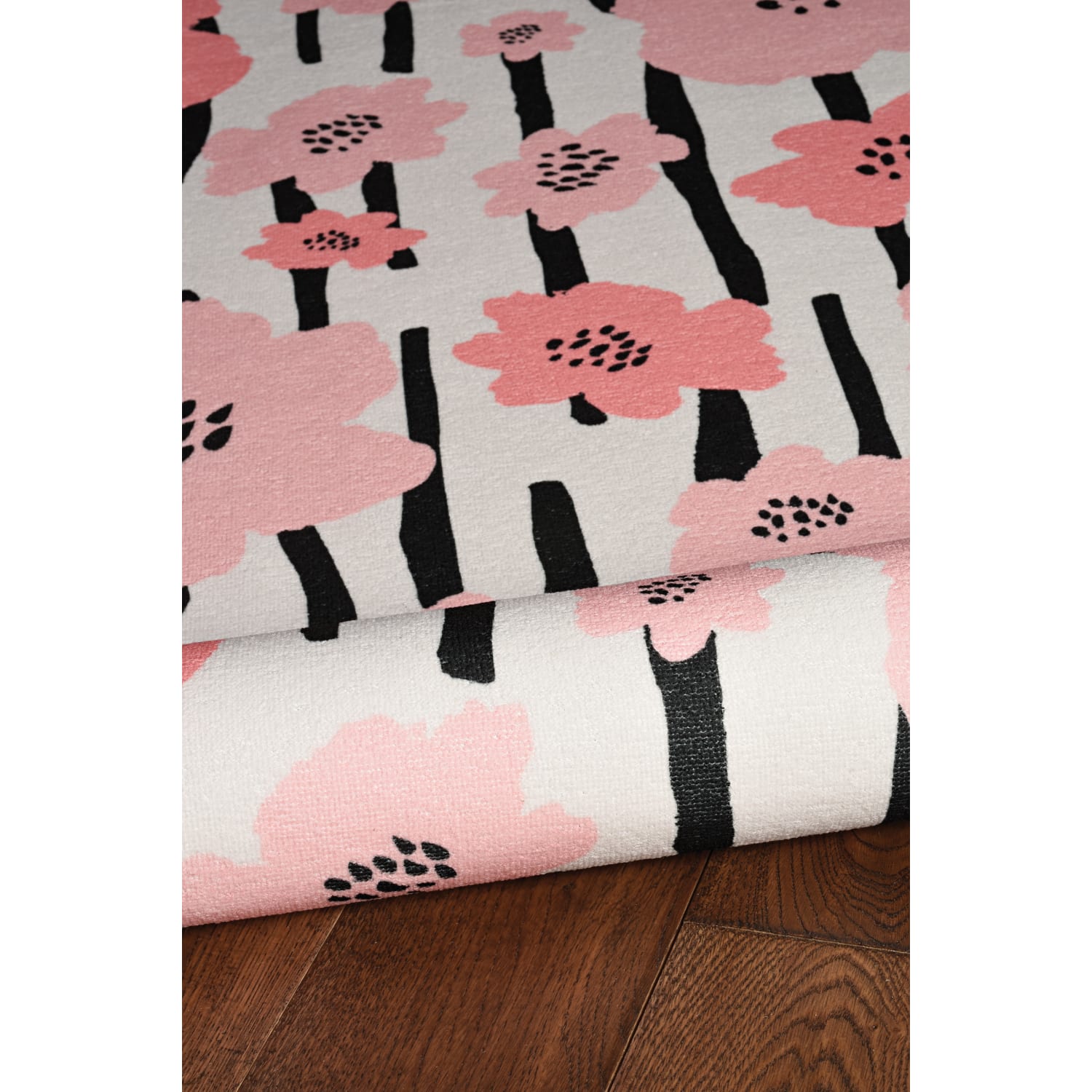 Linon Washable Area Rug, 3ft x 5ft, Phoebe Ivory/Pink - Image 6