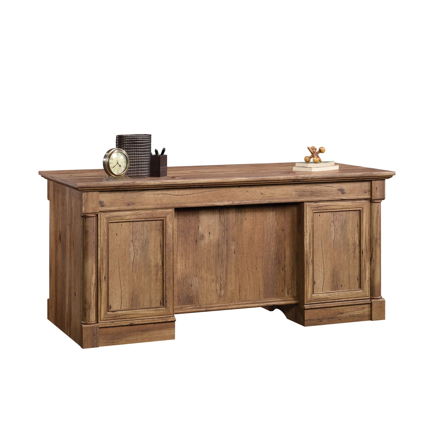 Sauder Palladia 66inW Executive Computer Desk, Vintage Oak - Image 3