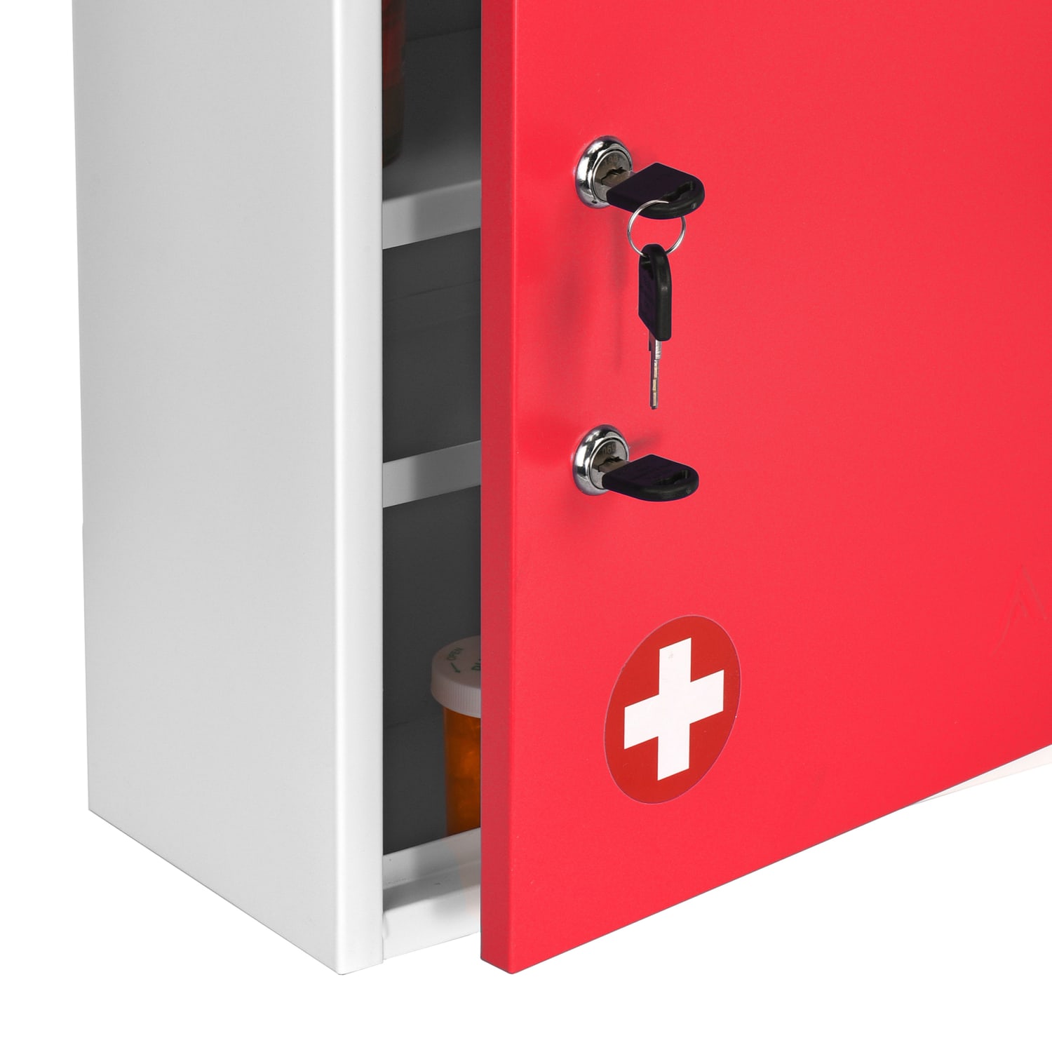 Alpine AdirMed Dual Lock Surface-Mount Medical Security Cabinets, 21inH x 16inW x 6inD, Red, Pack Of 2 Cabinets - Image 5
