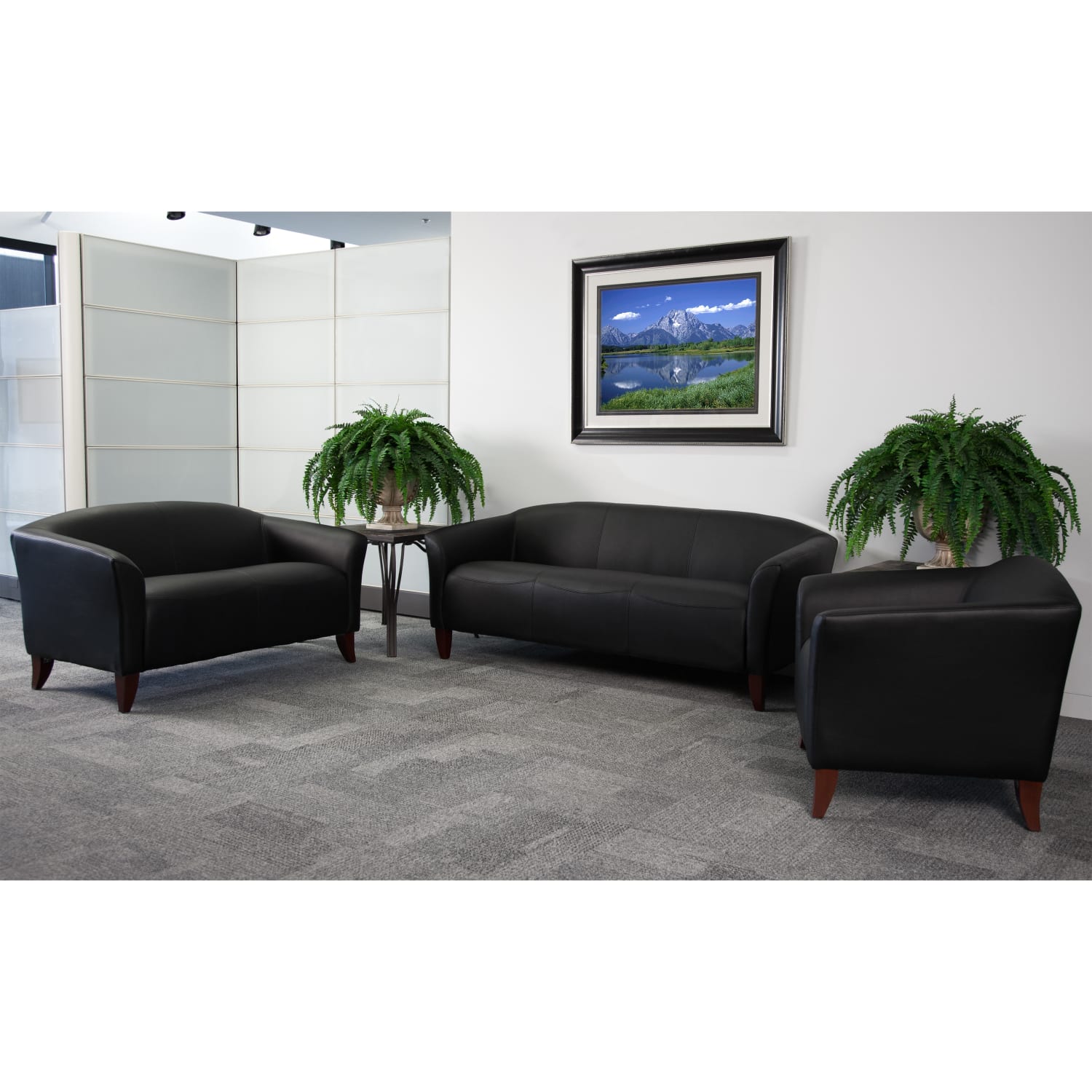 Flash Furniture Hercules Imperial LeatherSoft Faux Leather Loveseat, Black
