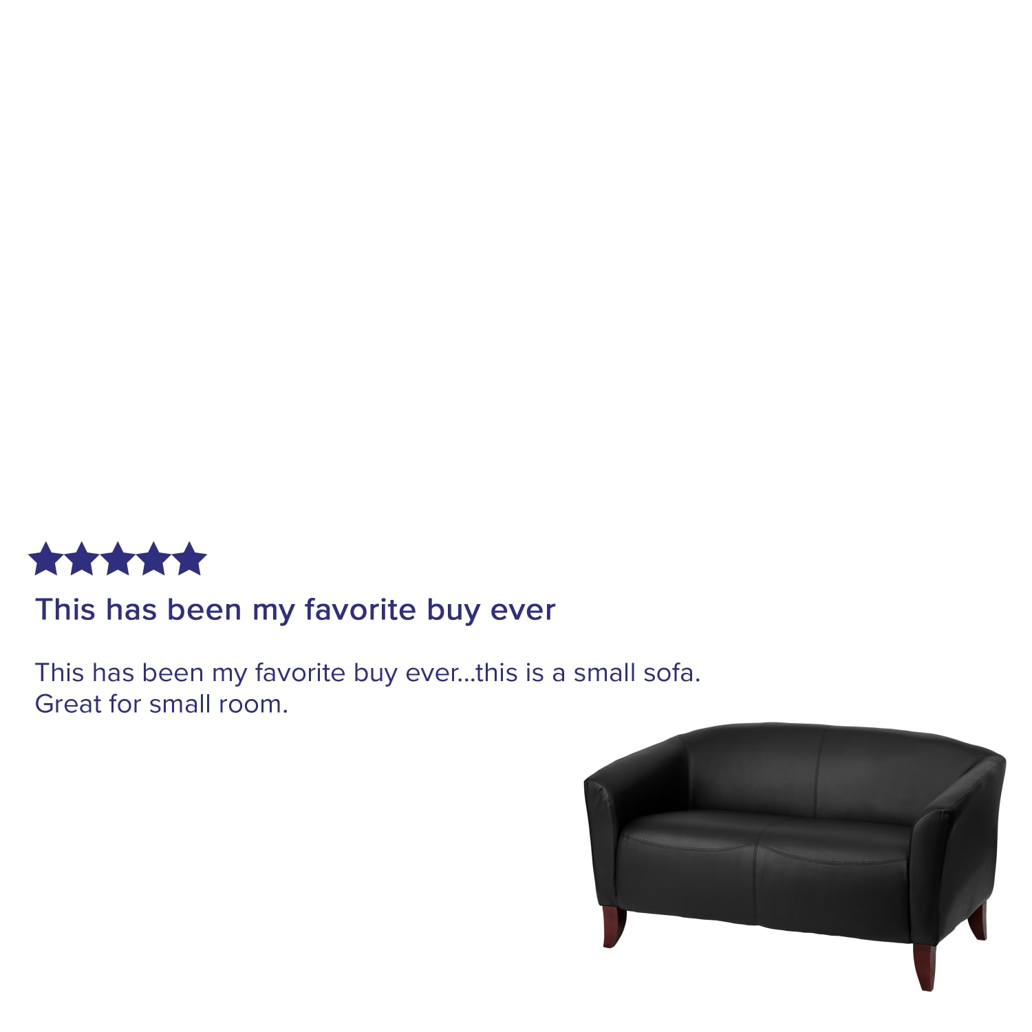 Flash Furniture Hercules Imperial LeatherSoft Faux Leather Loveseat, Black - Image 5