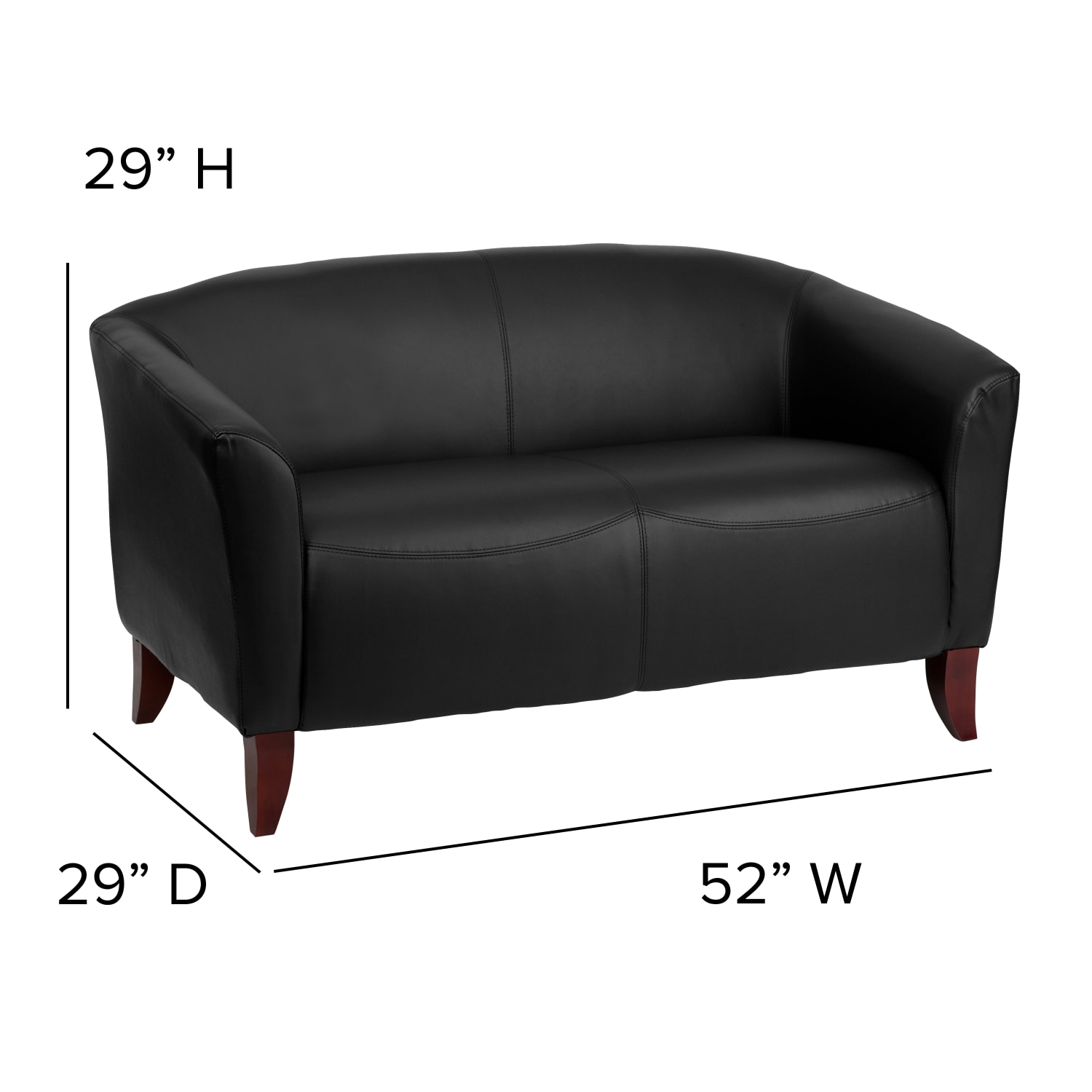 Flash Furniture Hercules Imperial LeatherSoft Faux Leather Loveseat, Black - Image 7