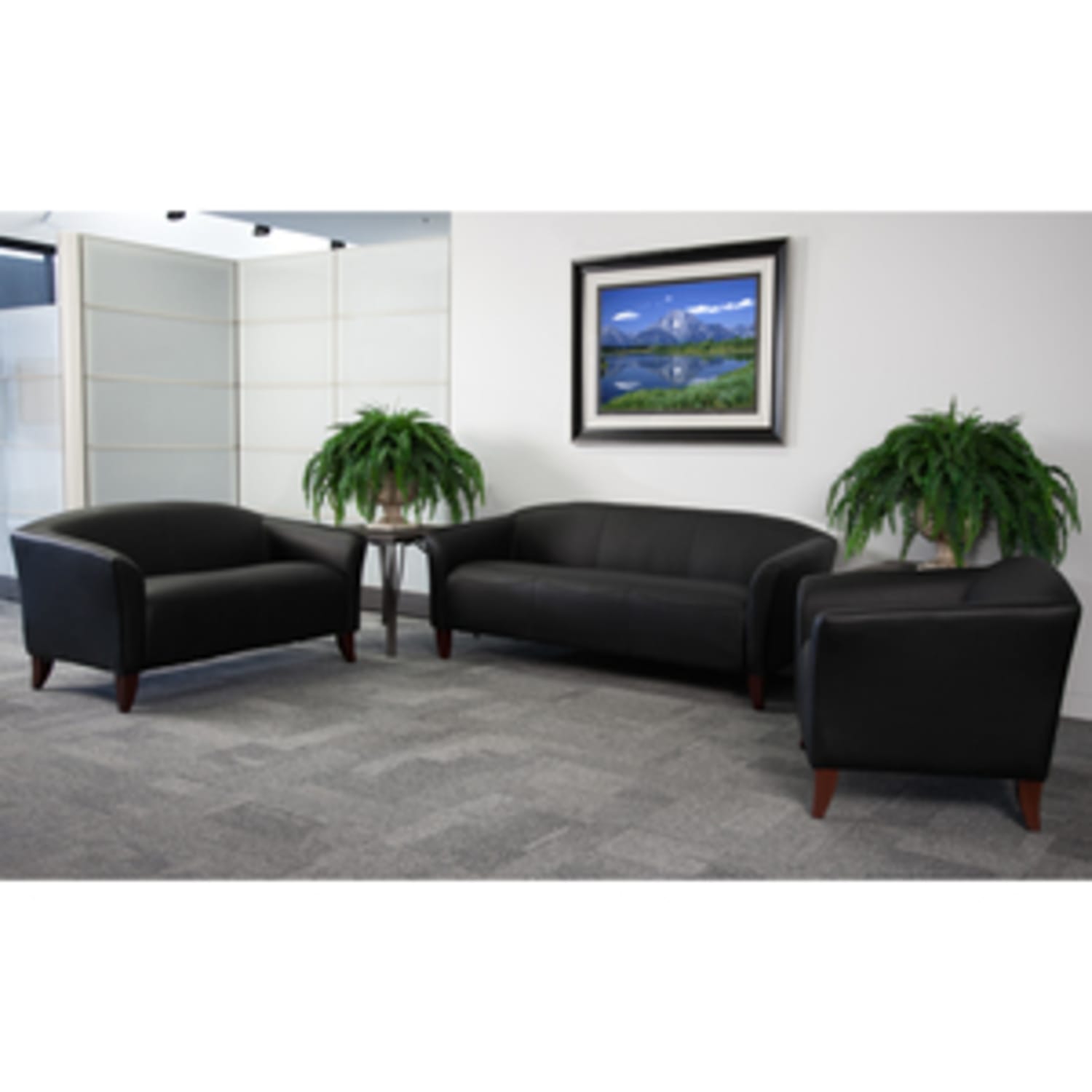 Flash Furniture Hercules Imperial LeatherSoft Faux Leather Loveseat, Black - Image 13