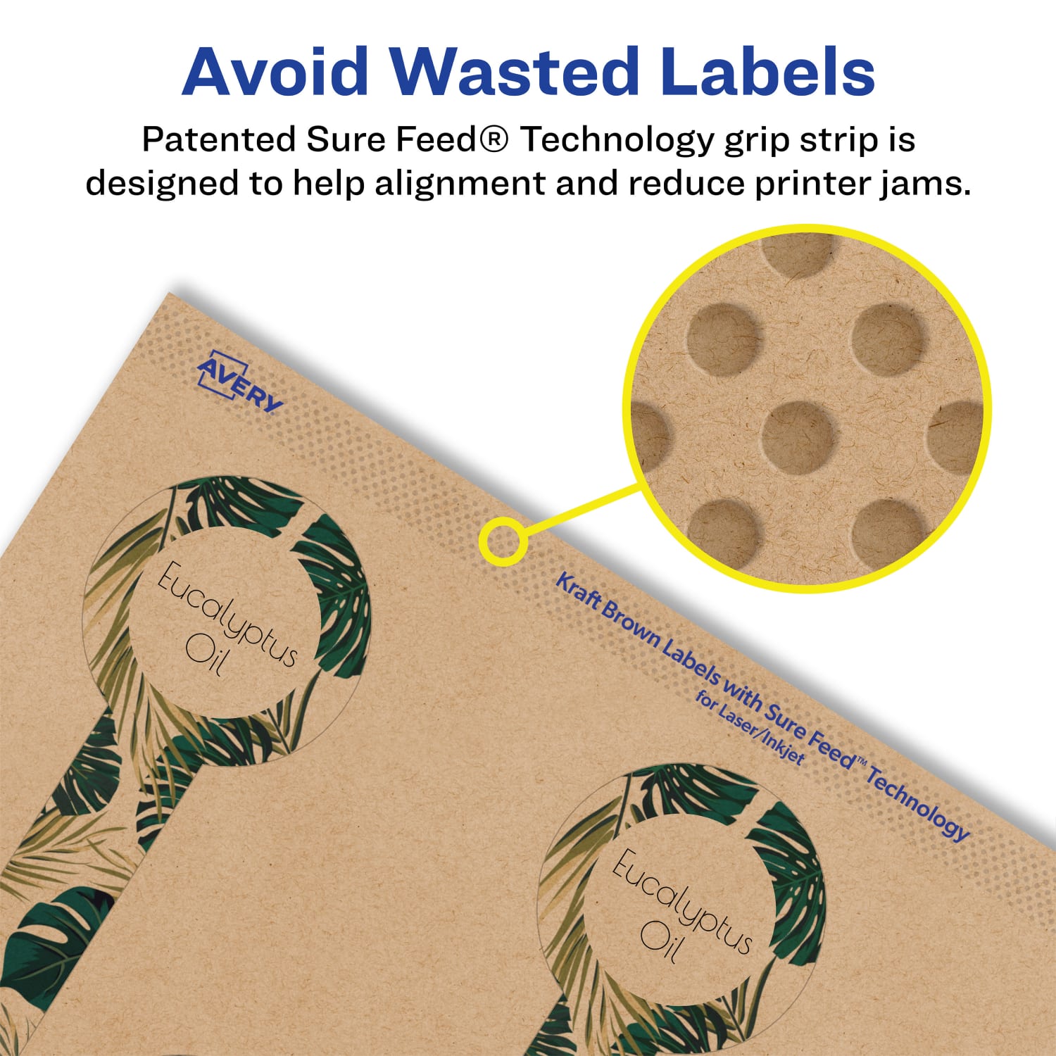 Avery Kraft Permanent Labels With Sure Feed, 94116-KMP25, Lollipop, 1-1/2in x 4in, Brown, Pack Of 200 - Image 5