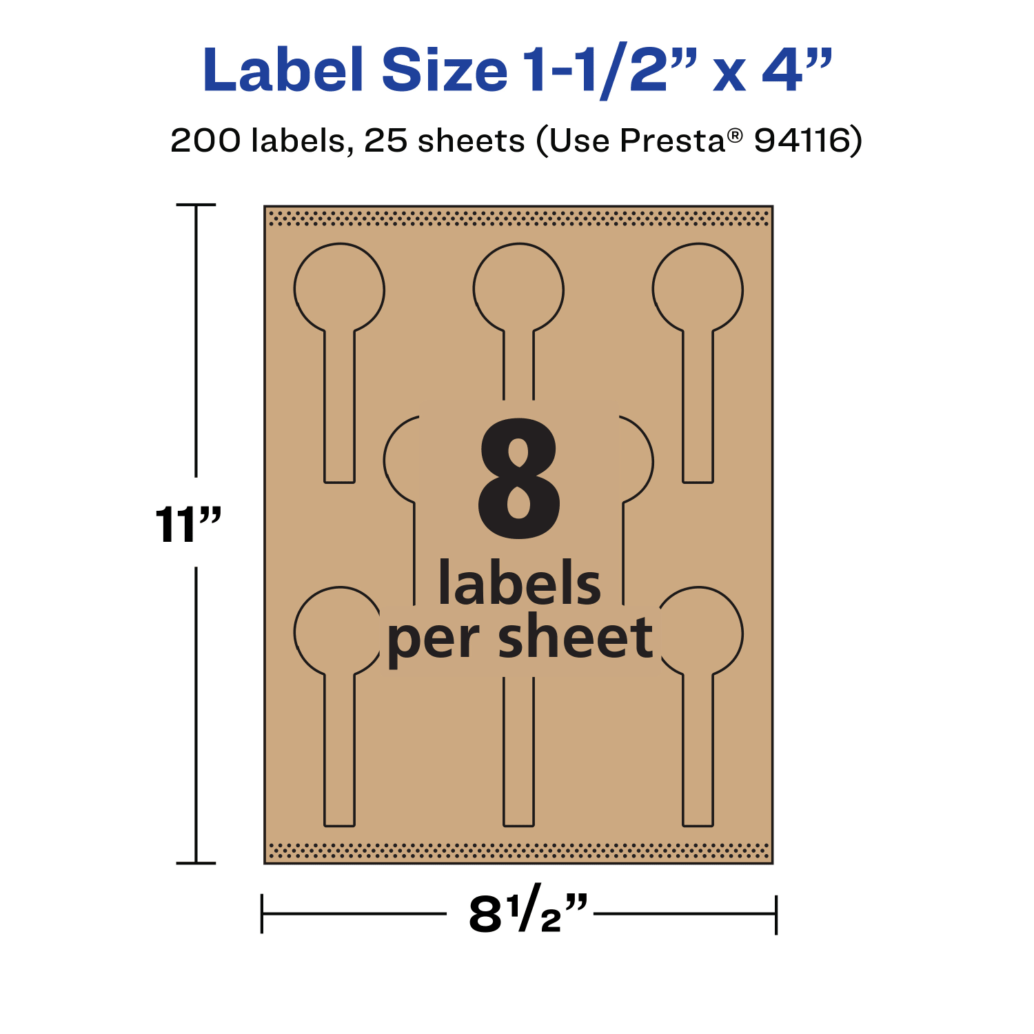 Avery Kraft Permanent Labels With Sure Feed, 94116-KMP25, Lollipop, 1-1/2in x 4in, Brown, Pack Of 200 - Image 6